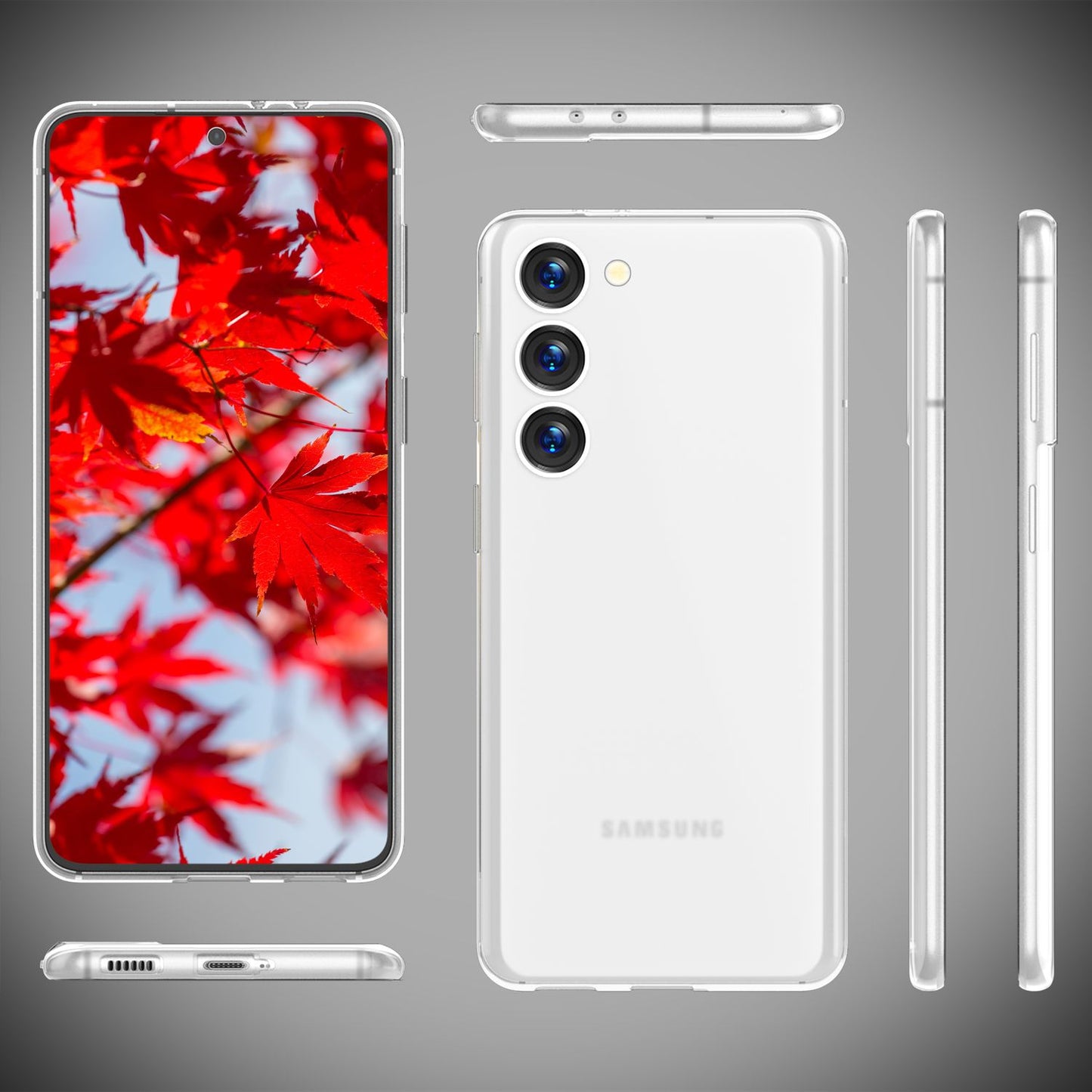 Matt símahulstur, 0,3 mm þunnt, fyrir Samsung Galaxy S23, 2x skjávörn