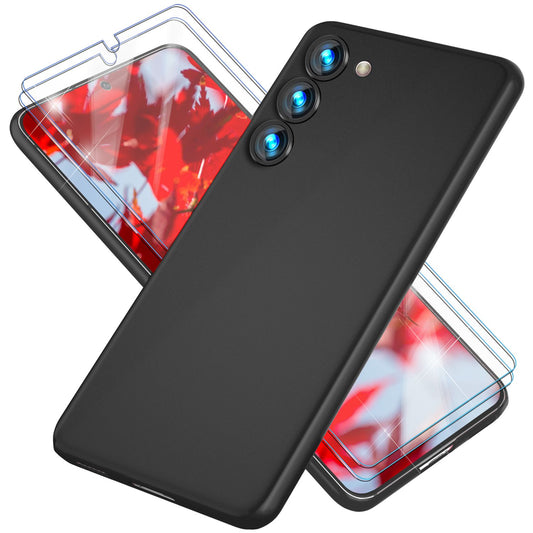 Matte 0.3mm Thin Phone Case for Samsung Galaxy S23 Plus, 2x Screen Protectors