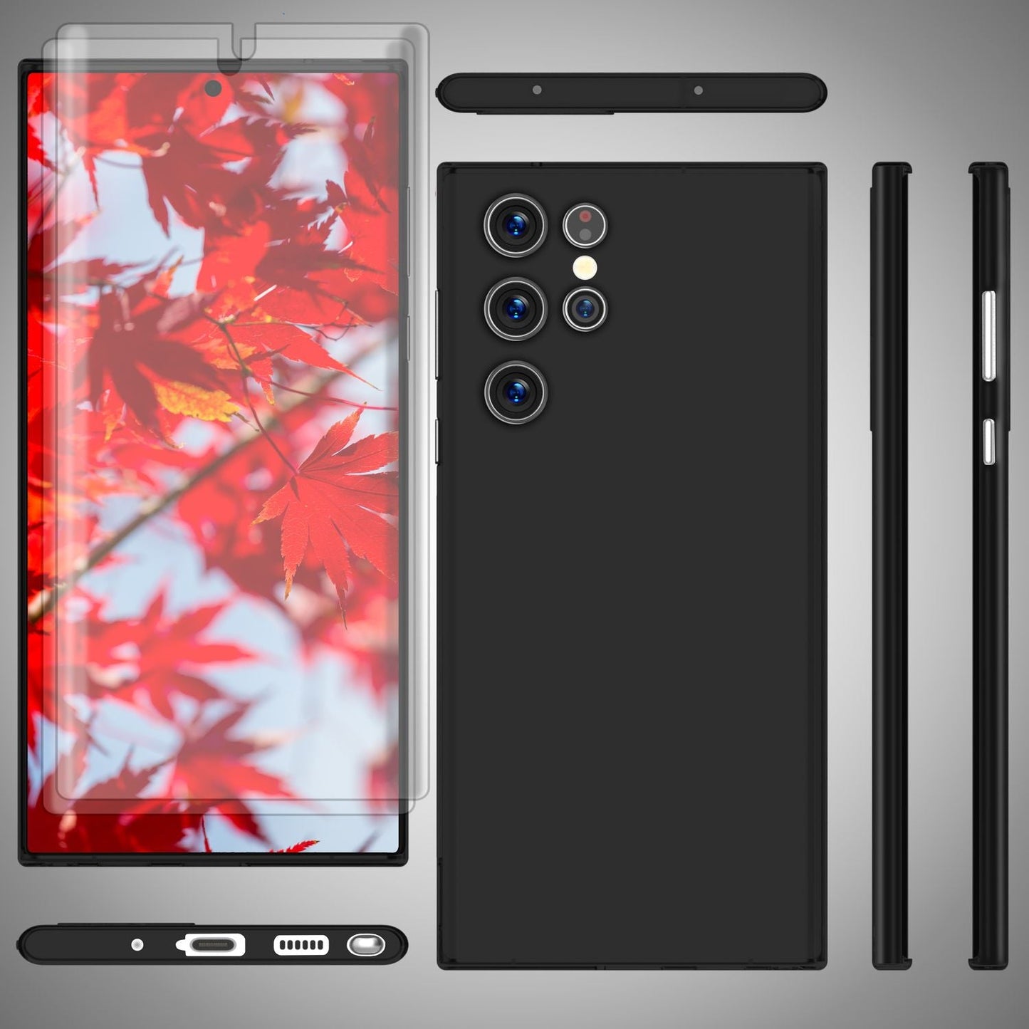 0.3mm Thin Phone Case for Samsung Galaxy S23 Ultra, 2x Screen Protectors