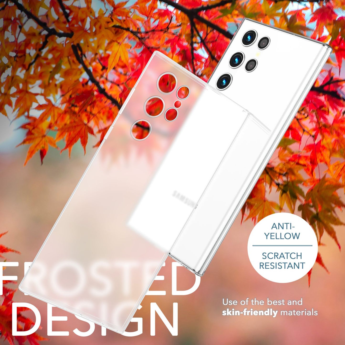 0.3mm Thin Phone Case for Samsung Galaxy S23 Ultra, 2x Screen Protectors