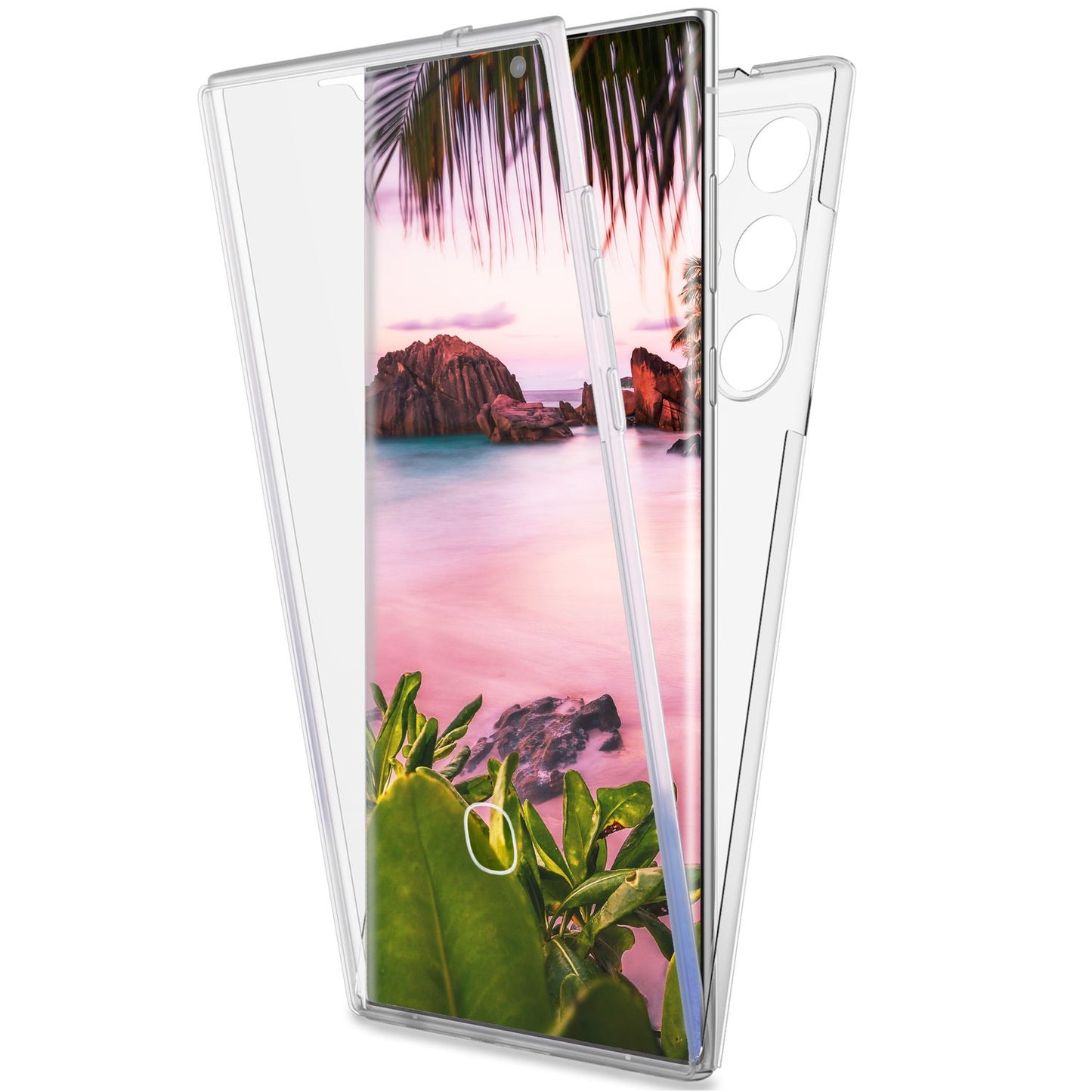 Clear 360-degree case for Samsung Galaxy S23 Ultra, full-cover case, transparent