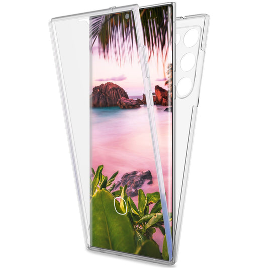 Clear 360-degree case for Samsung Galaxy S23 Ultra, full-cover case, transparent