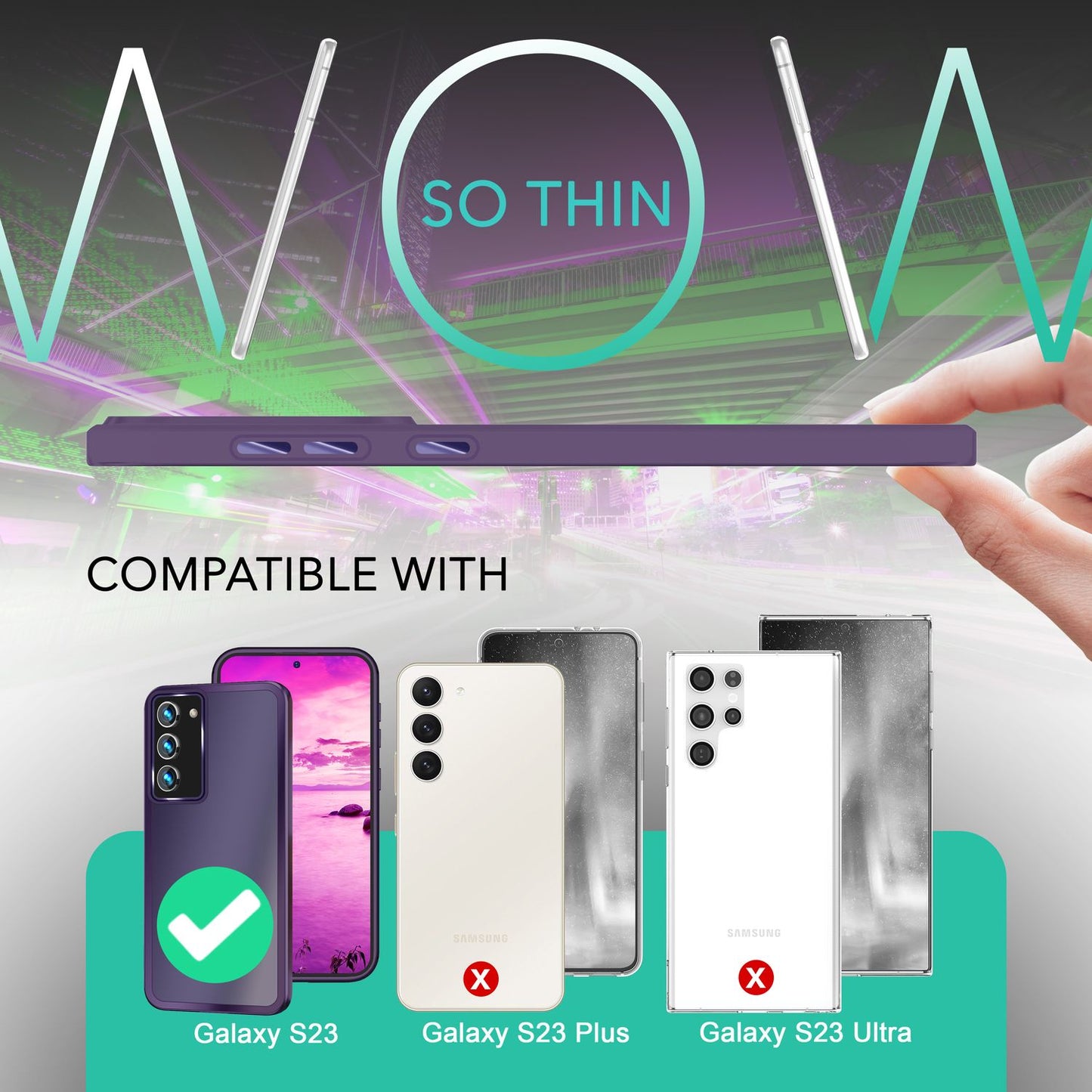 Matt hlífðarhulstur fyrir Samsung Galaxy S23, tvöföld skjá-/myndavélarvörn