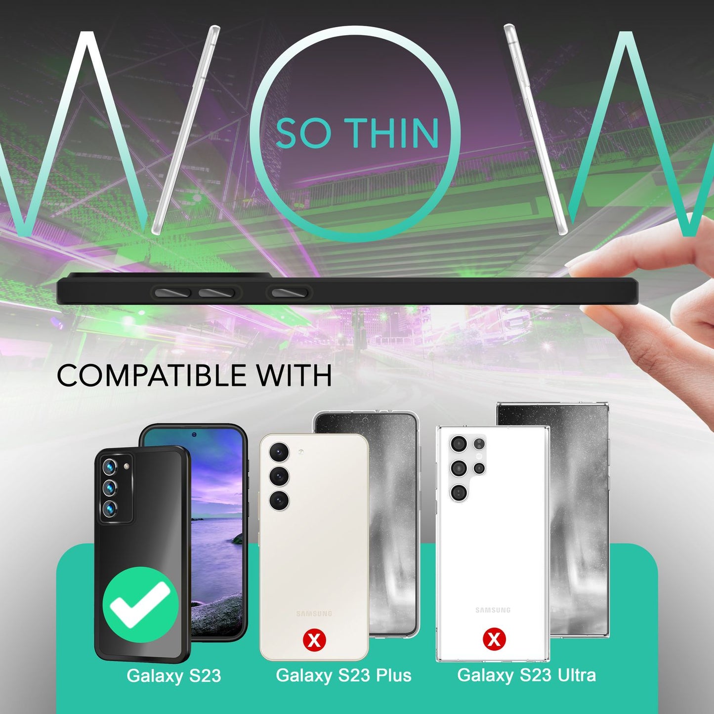 Matt hlífðarhulstur fyrir Samsung Galaxy S23, tvöföld skjá-/myndavélarvörn