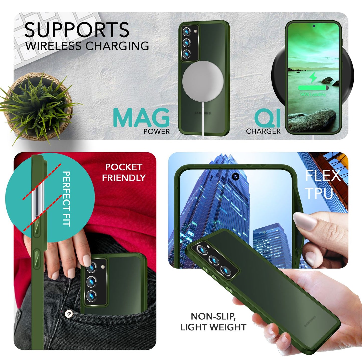 Hybrid case for Samsung Galaxy S23 Plus, 2x screen &amp; camera protection