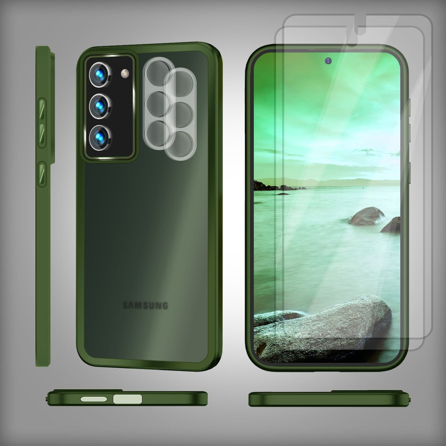 Hybrid case for Samsung Galaxy S23 Plus, 2x screen &amp; camera protection