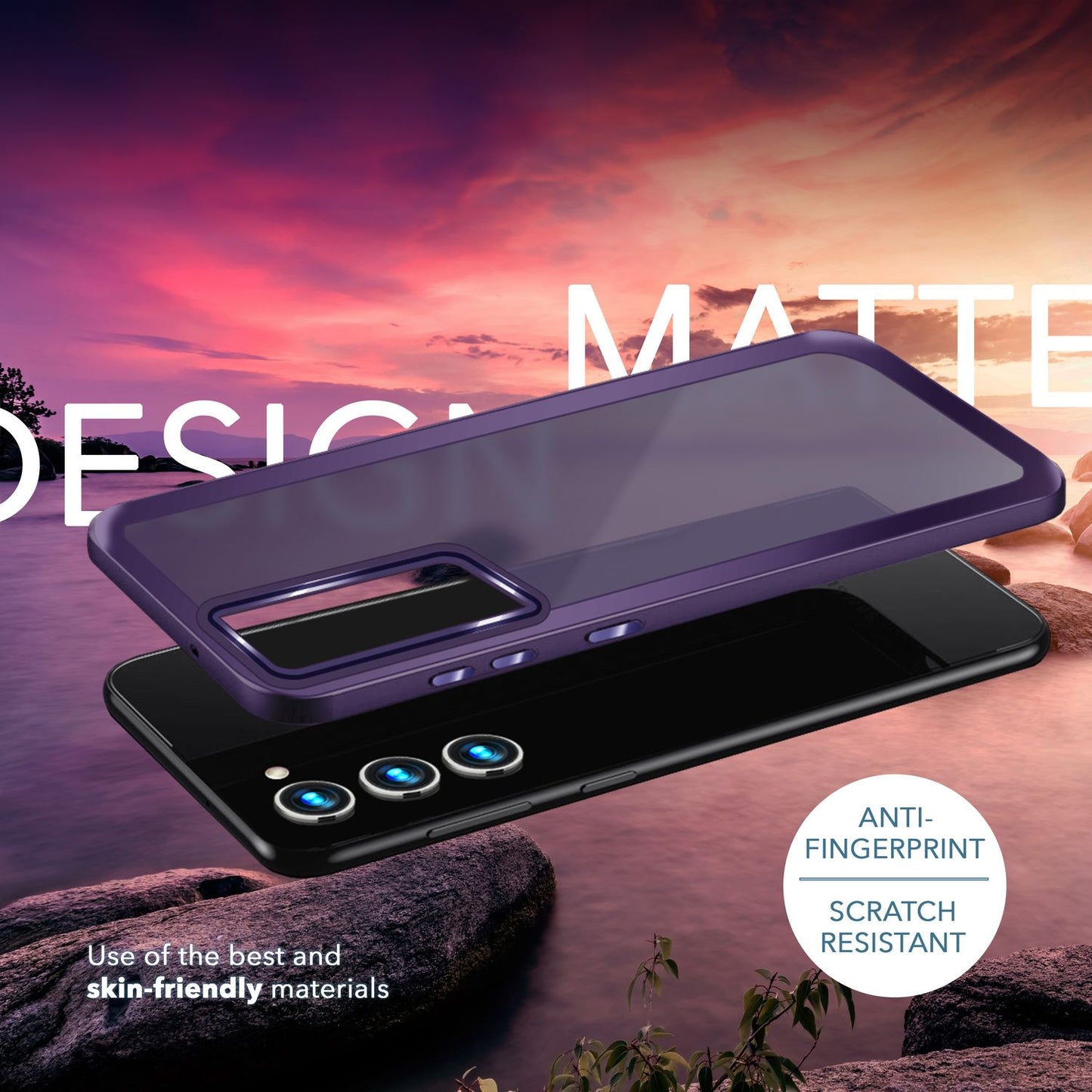 Hybrid case for Samsung Galaxy S23 Plus, 2x screen &amp; camera protection