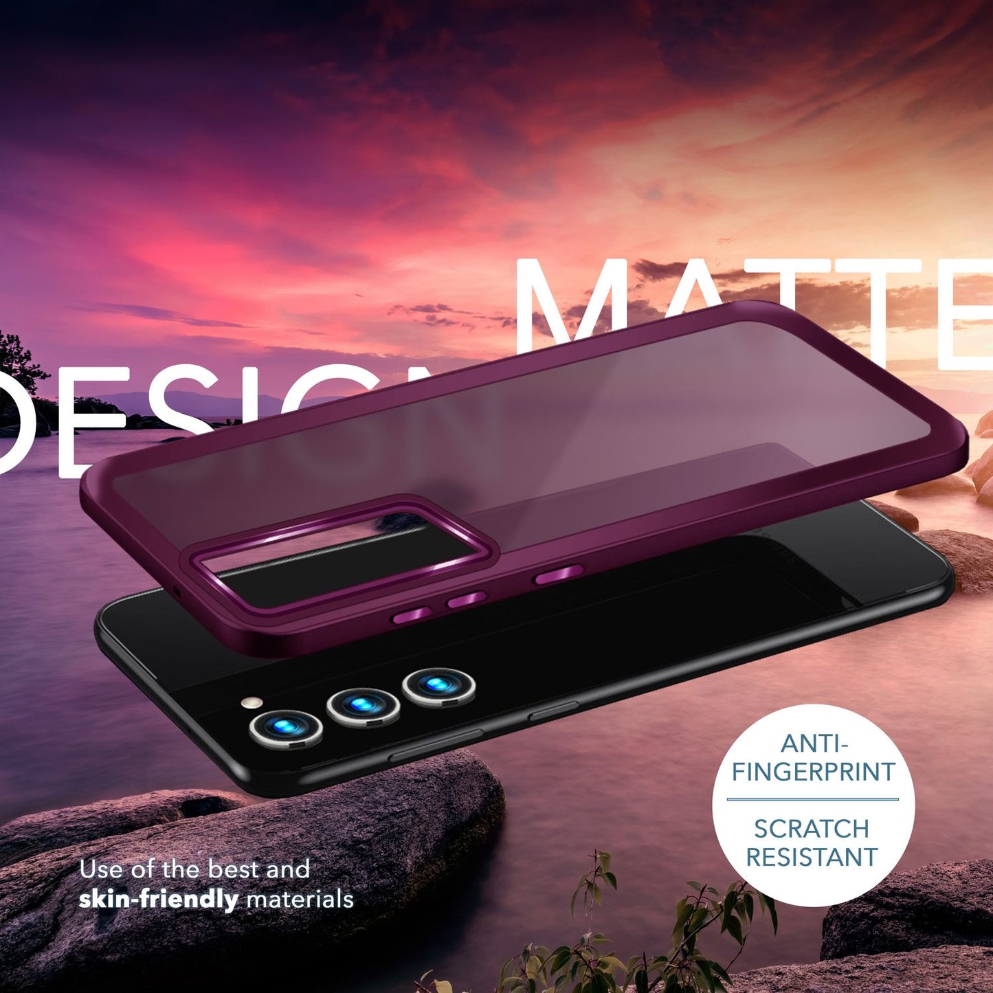 Hybrid case for Samsung Galaxy S23 Plus, 2x screen &amp; camera protection