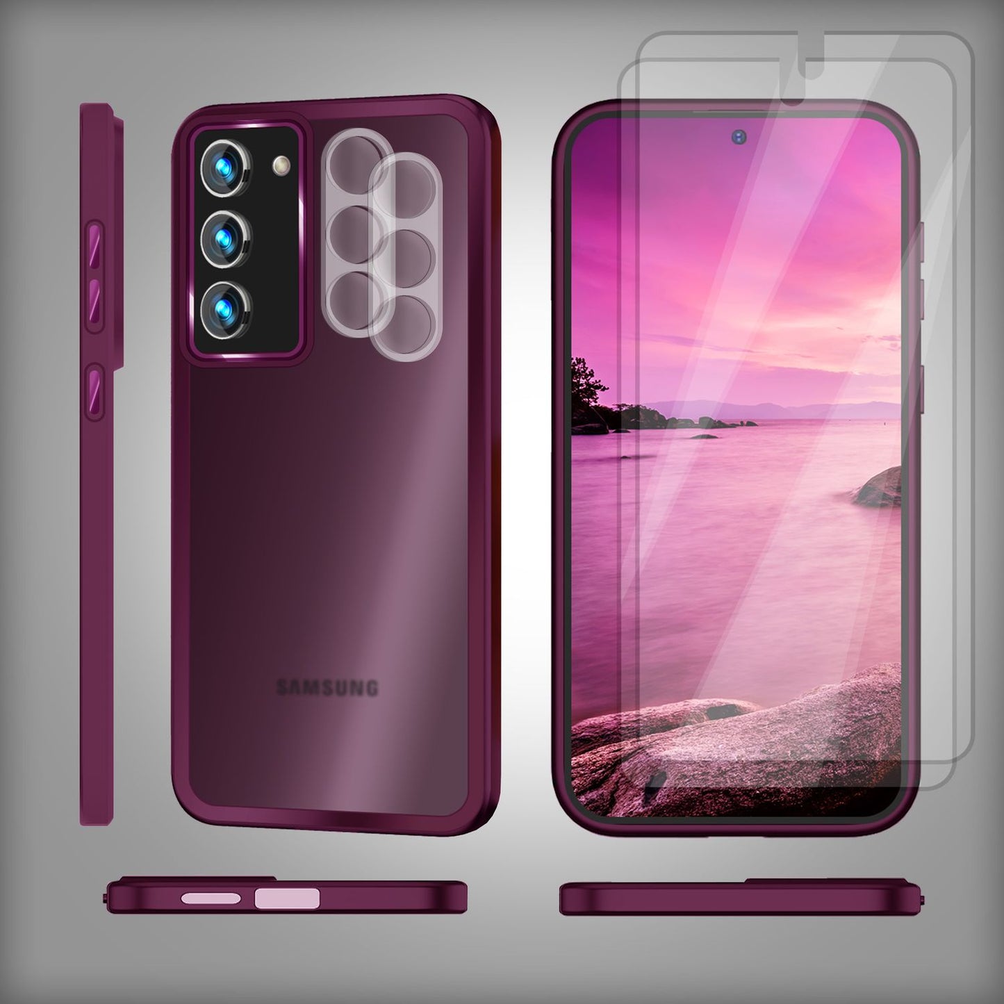 Hybrid case for Samsung Galaxy S23 Plus, 2x screen &amp; camera protection