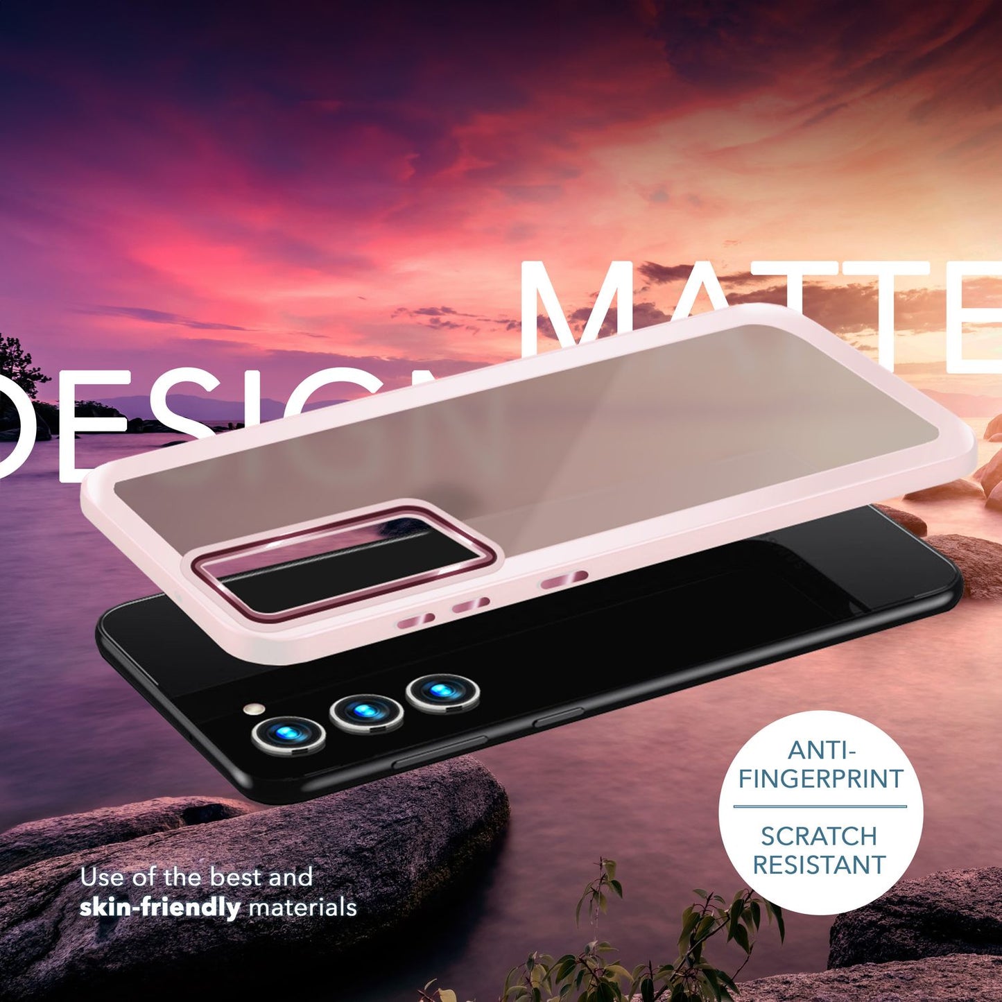 Hybrid case for Samsung Galaxy S23 Plus, 2x screen &amp; camera protection