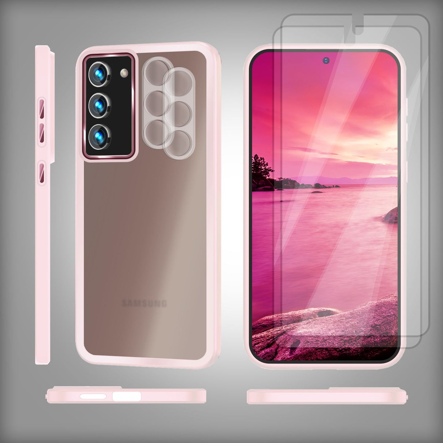 Hybrid case for Samsung Galaxy S23 Plus, 2x screen &amp; camera protection