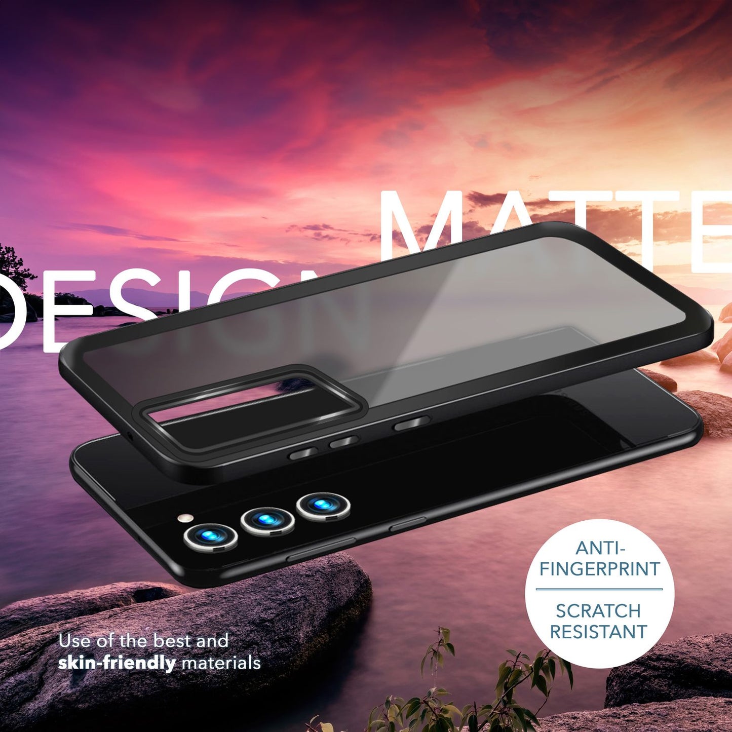 Hybrid case for Samsung Galaxy S23 Plus, 2x screen &amp; camera protection