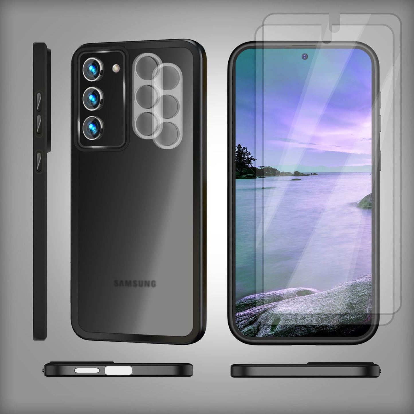 Hybrid case for Samsung Galaxy S23 Plus, 2x screen &amp; camera protection