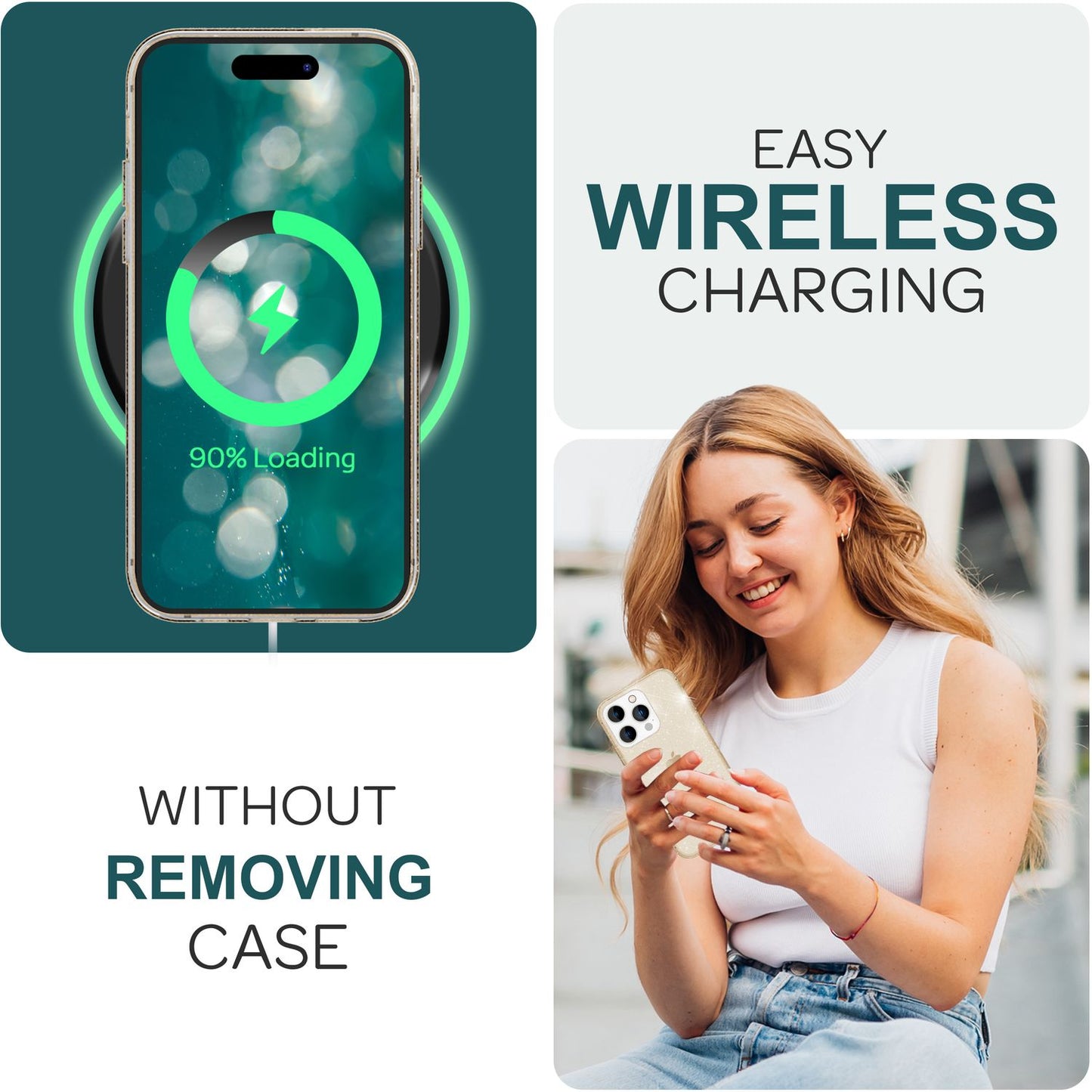 Glitter Case for iPhone 15 Pro Max, Bling Case, Clear Silicone Phone Case