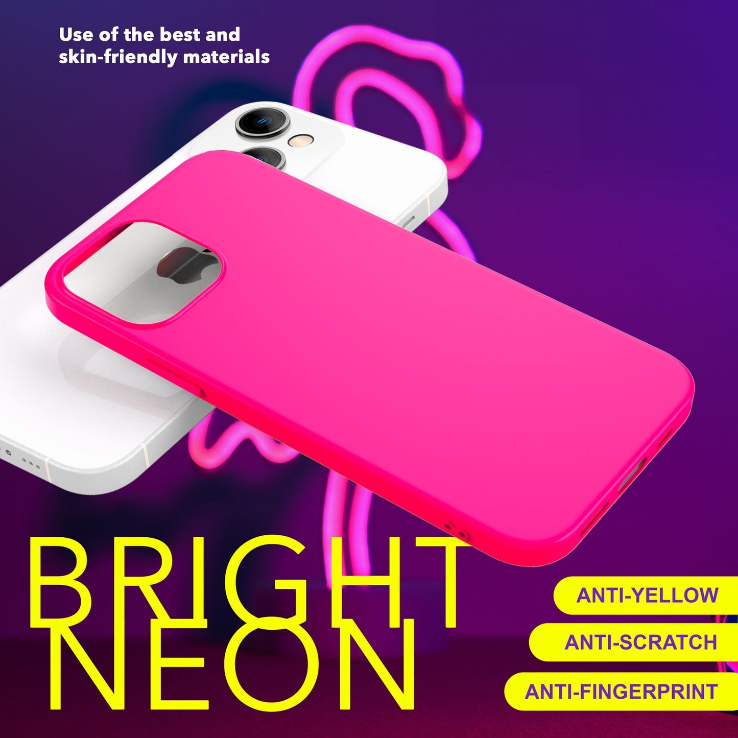NALIA Neon Cover for iPhone 15, Colorful Silicone Case, Intense Color, Velvety Soft Rubberized Phone Case, Soft Case