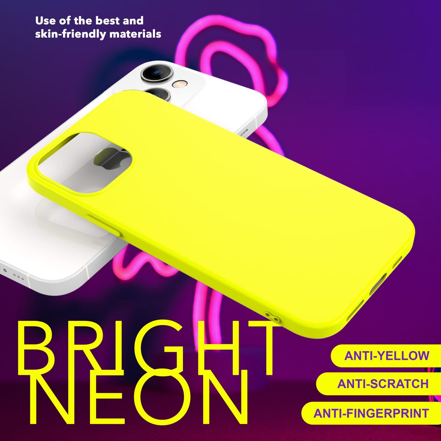 NALIA Neon Cover for iPhone 15, Colorful Silicone Case, Intense Color, Velvety Soft Rubberized Phone Case, Soft Case