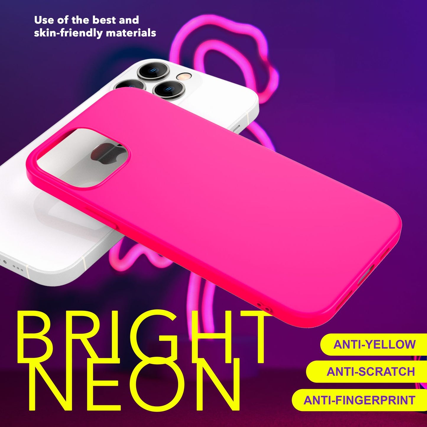 Neon Case for iPhone 15 Pro Max, Silicone Protective Case, Colorful Phone Case Cover