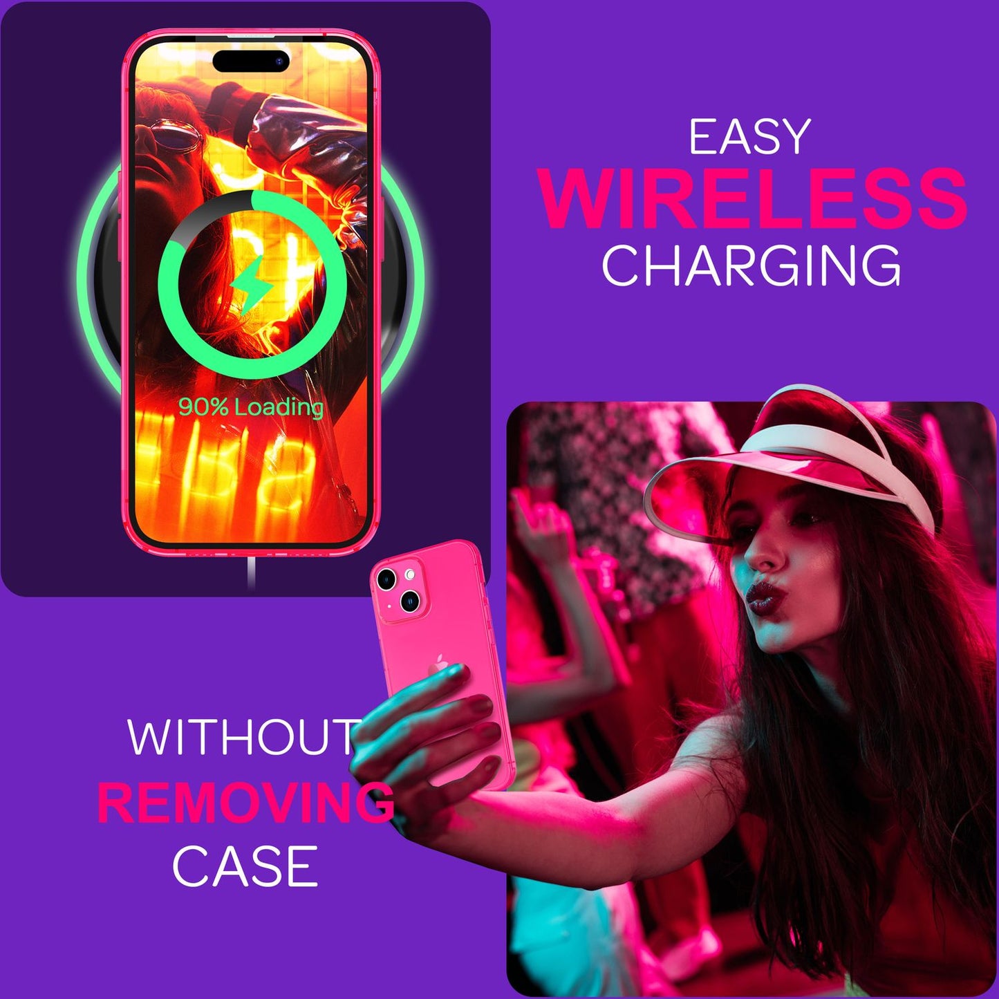 Neon Clear Case for iPhone 15, Colorful Luminous Silicone Phone Case, Slim Protective Case