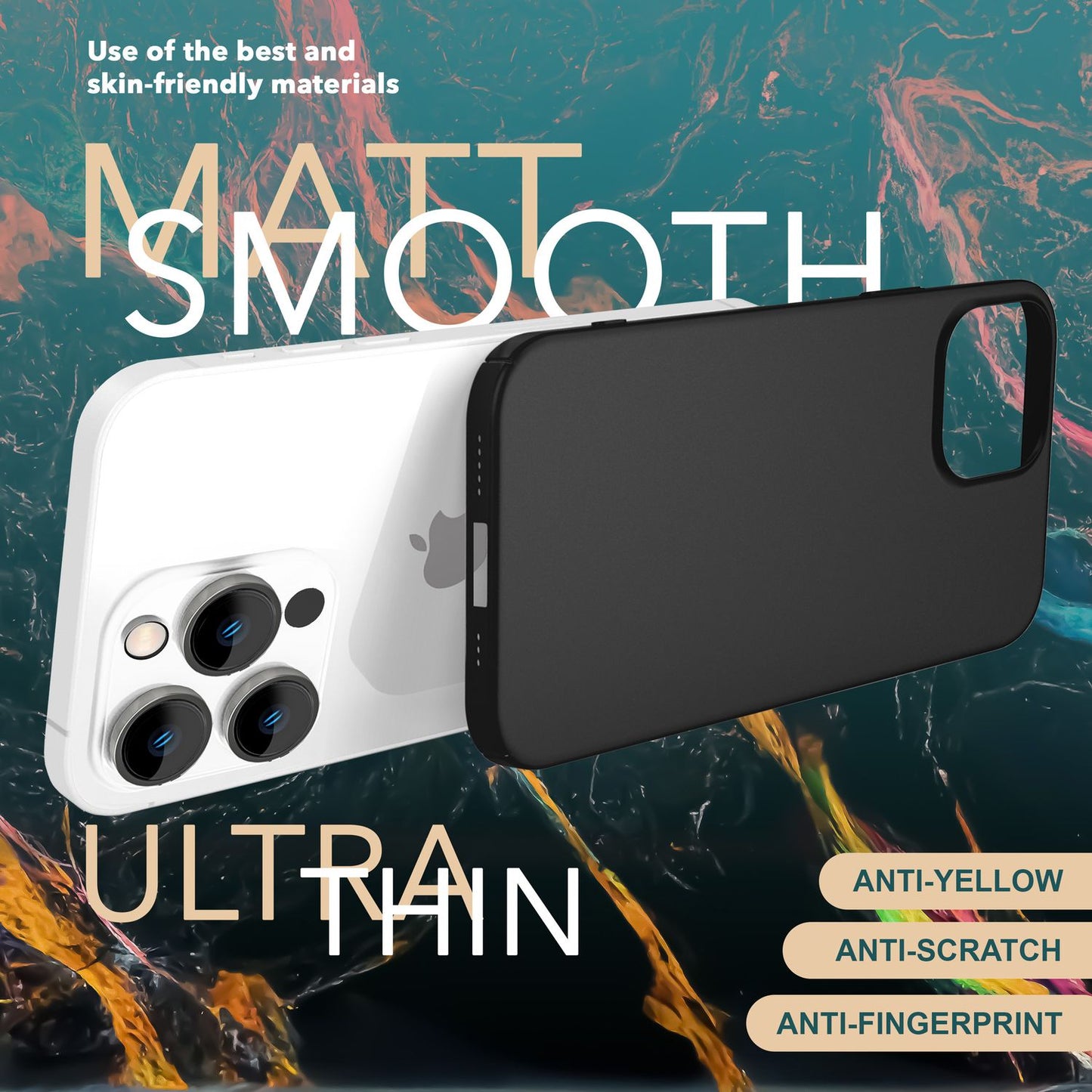 Thin 0.5mm case for iPhone 15 Pro, hard case, ultra slim phone case, protective cover