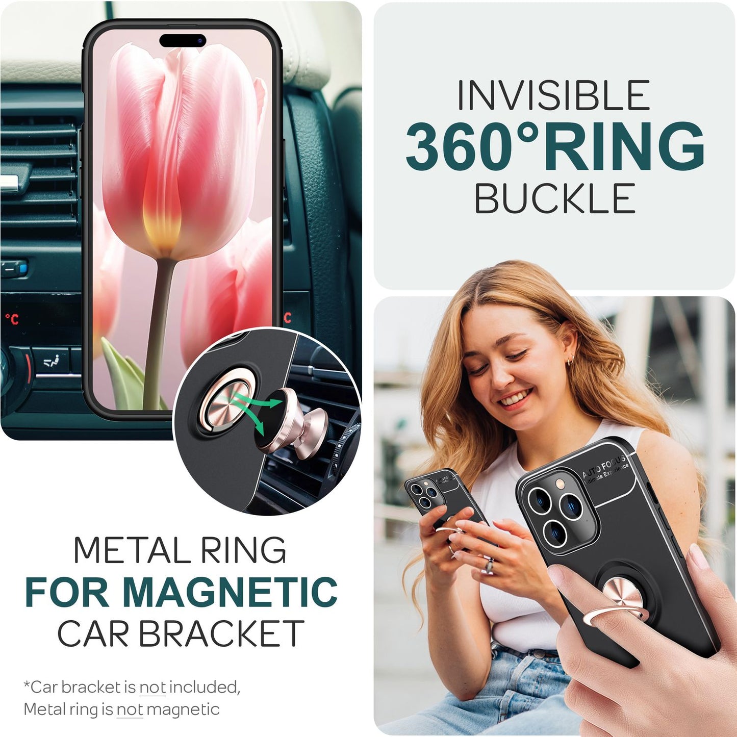 Case with ring for iPhone 15 Pro Max, silicone phone case, protective case, ring case