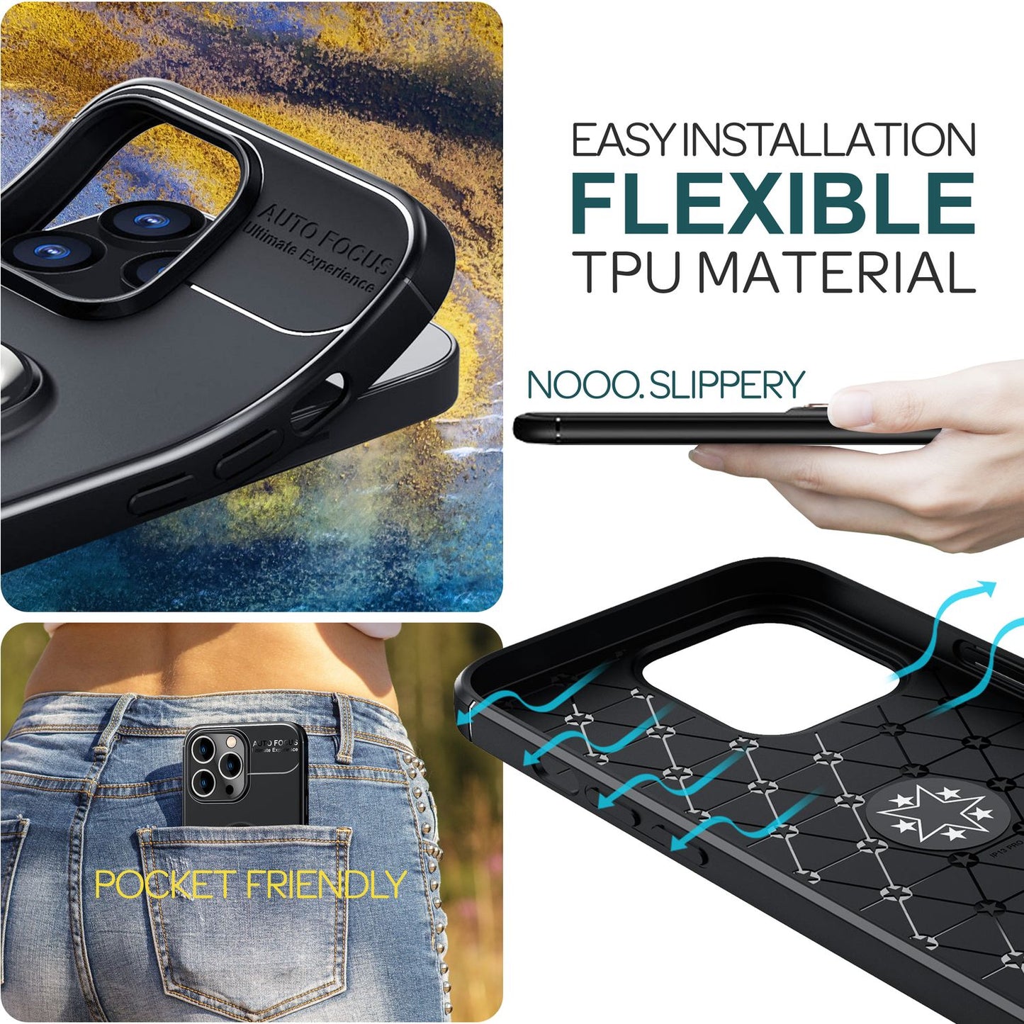 Case with ring for iPhone 15 Pro Max, silicone phone case, protective case, ring case