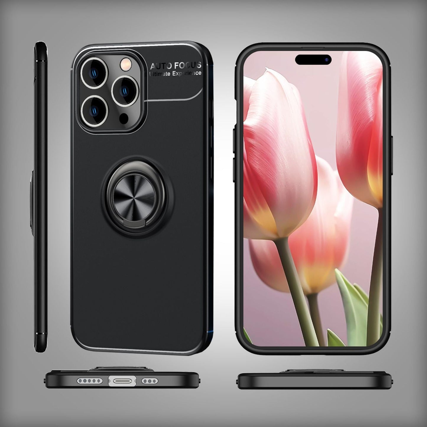 Case with ring for iPhone 15 Pro Max, silicone phone case, protective case, ring case