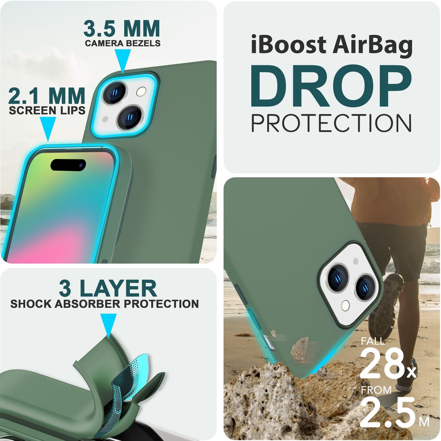 MagSafe hulstur fyrir iPhone 15 síma með fljótandi sílikoni, segulmagnað verndarhulstur