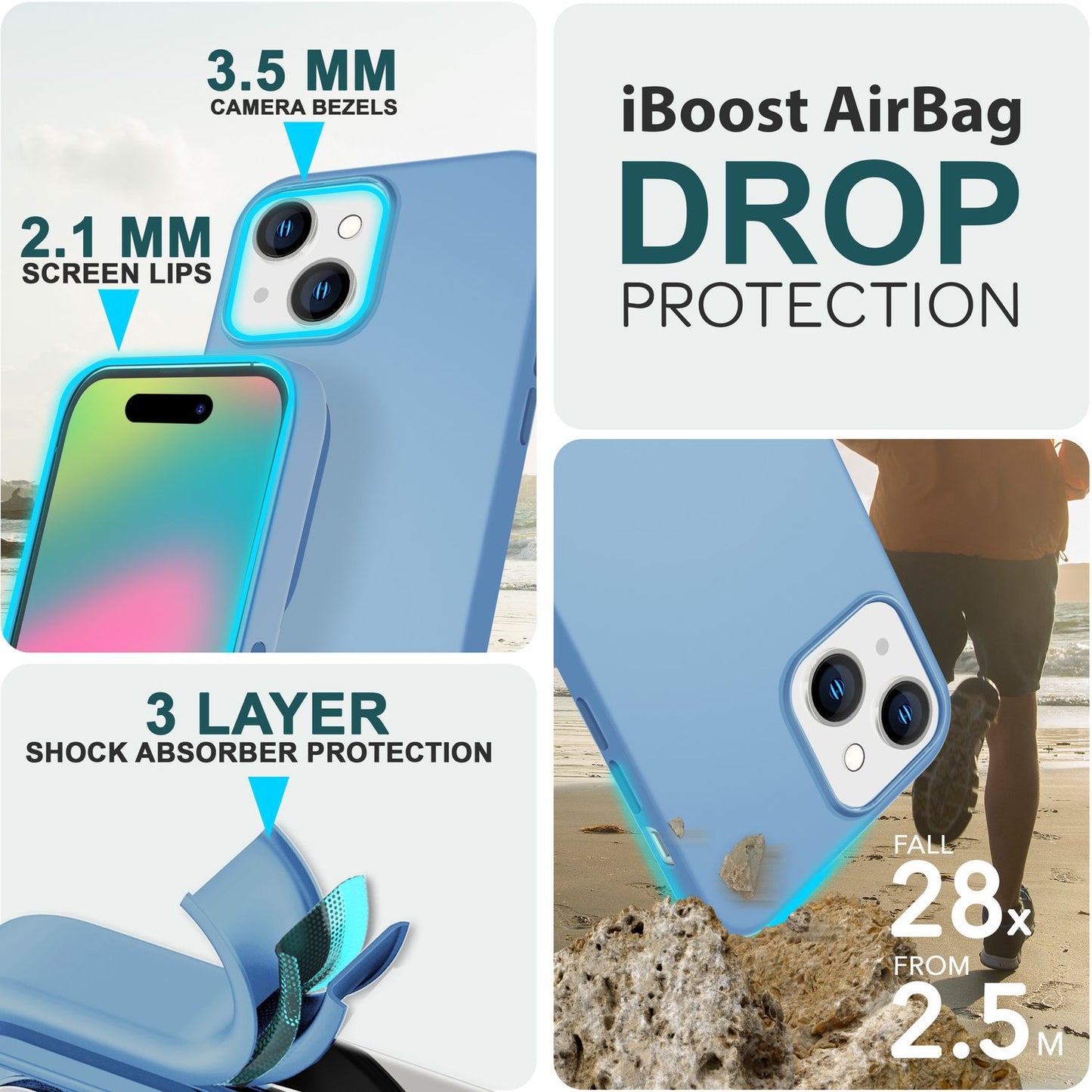 MagSafe hulstur fyrir iPhone 15 síma með fljótandi sílikoni, segulmagnað verndarhulstur