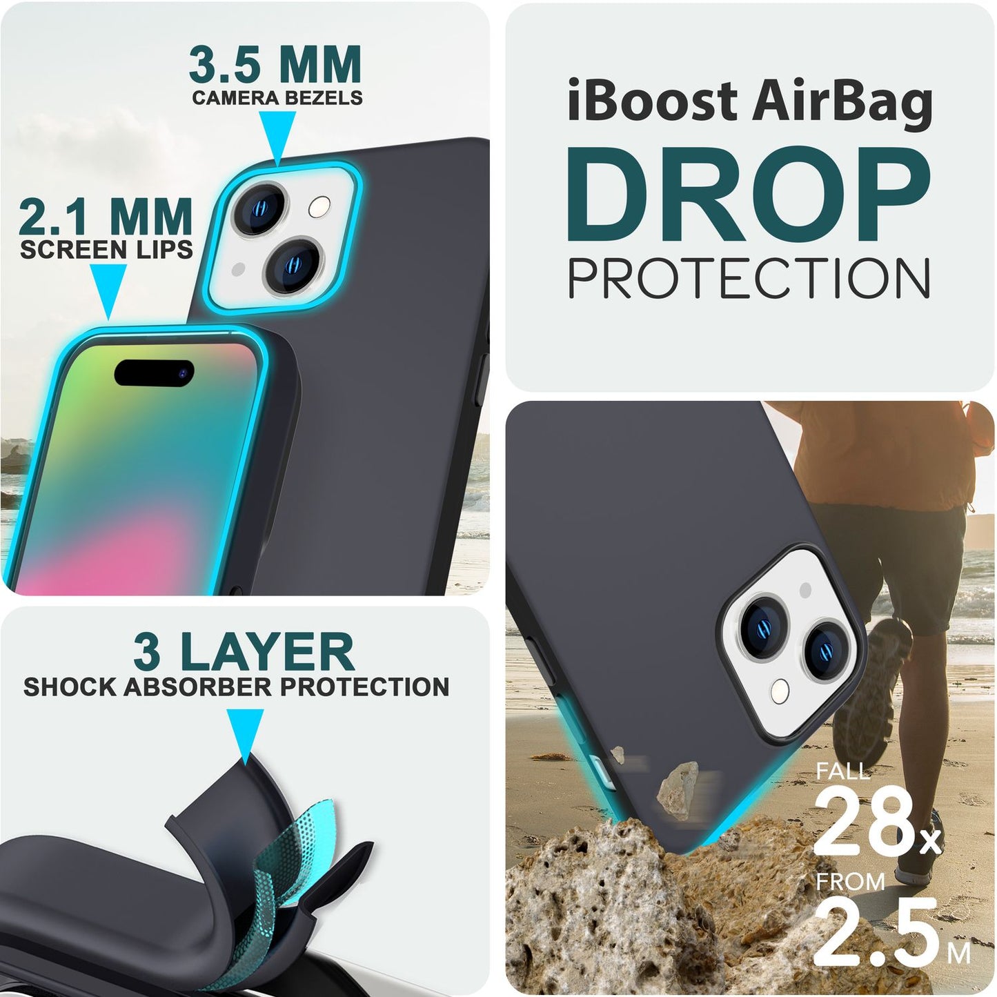 MagSafe hulstur fyrir iPhone 15 síma með fljótandi sílikoni, segulmagnað verndarhulstur