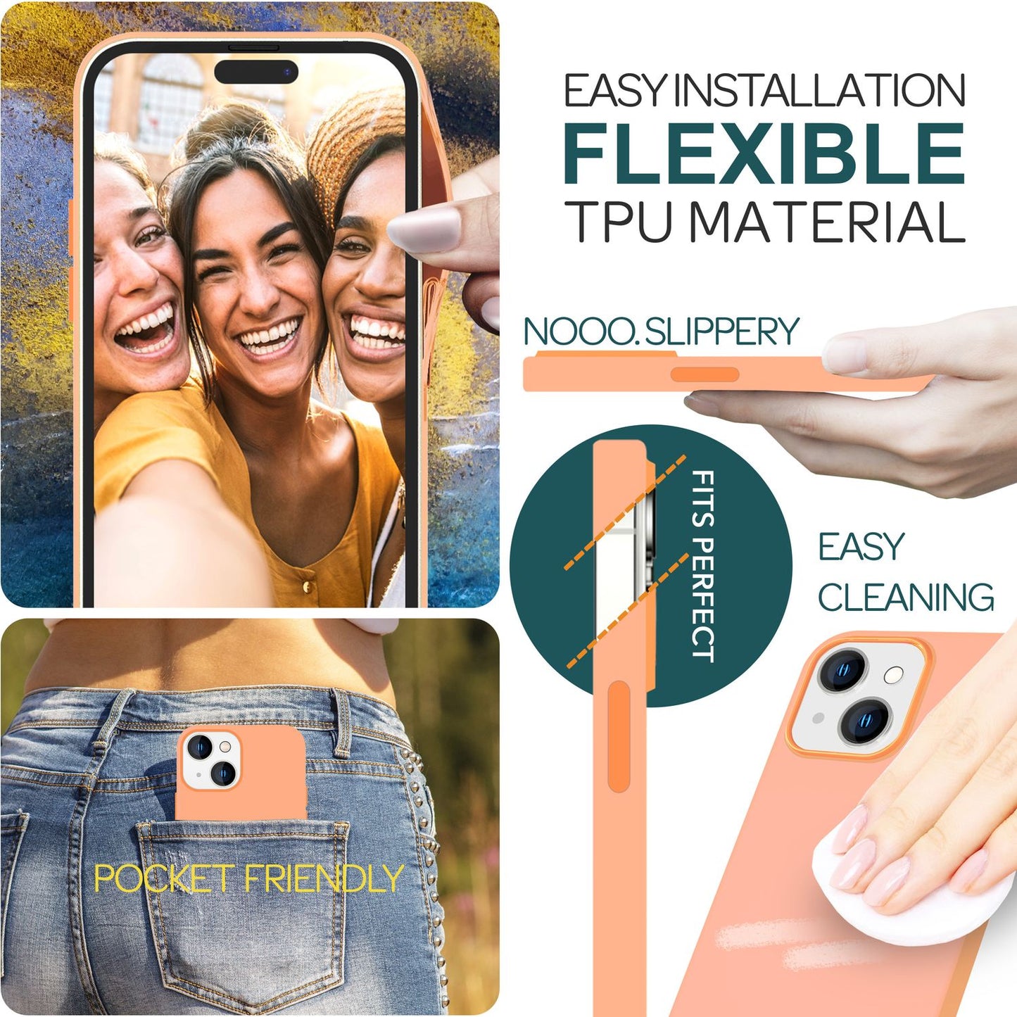 MagSafe hulstur fyrir iPhone 15 síma með fljótandi sílikoni, segulmagnað verndarhulstur