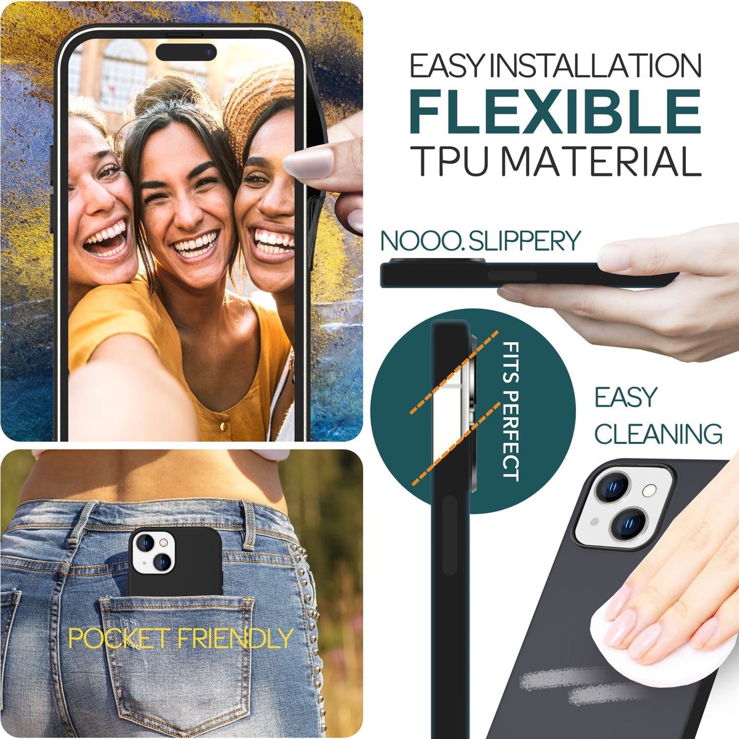 MagSafe hulstur fyrir iPhone 15 síma með fljótandi sílikoni, segulmagnað verndarhulstur