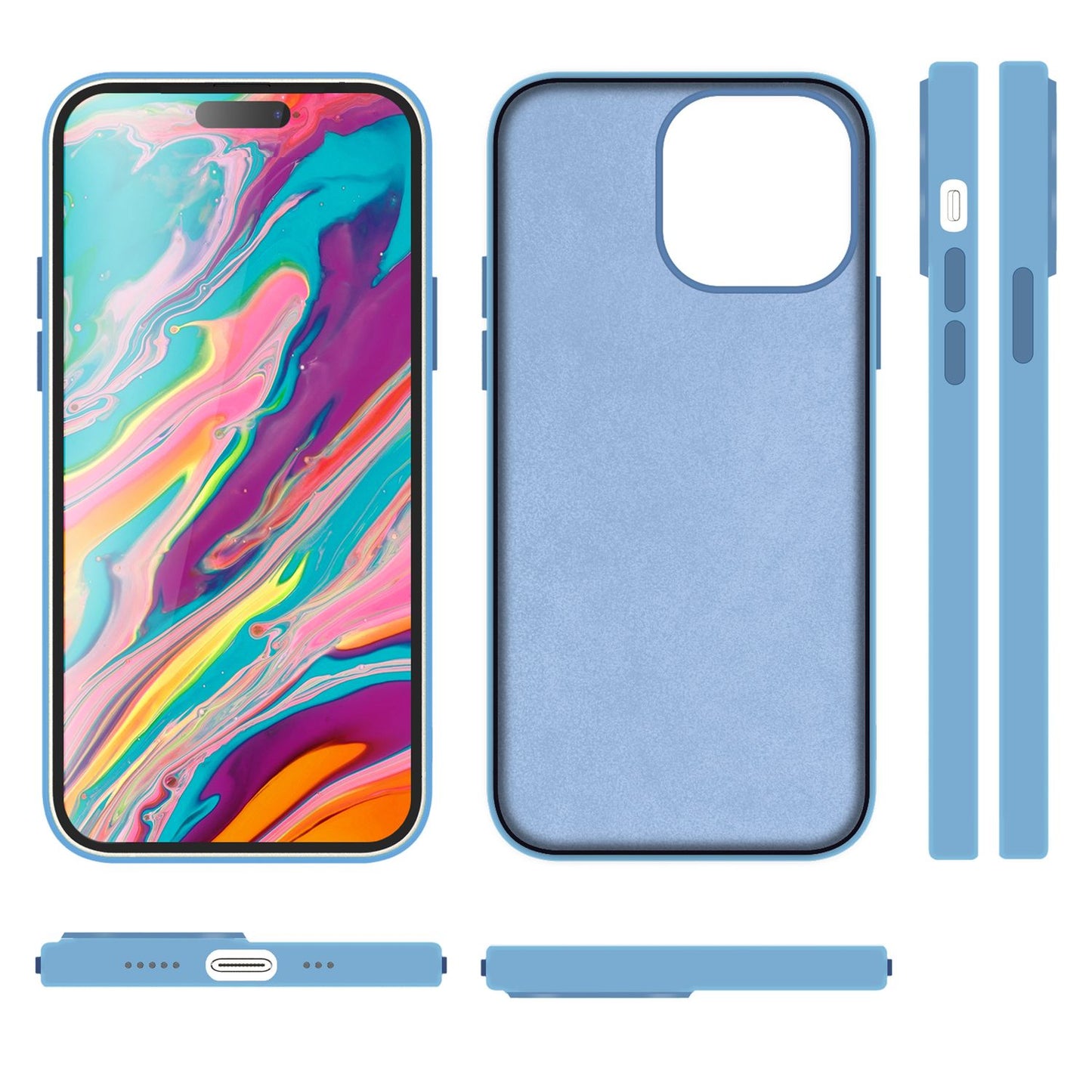 MagSafe hulstur fyrir iPhone 15 síma með fljótandi sílikoni, segulmagnað verndarhulstur