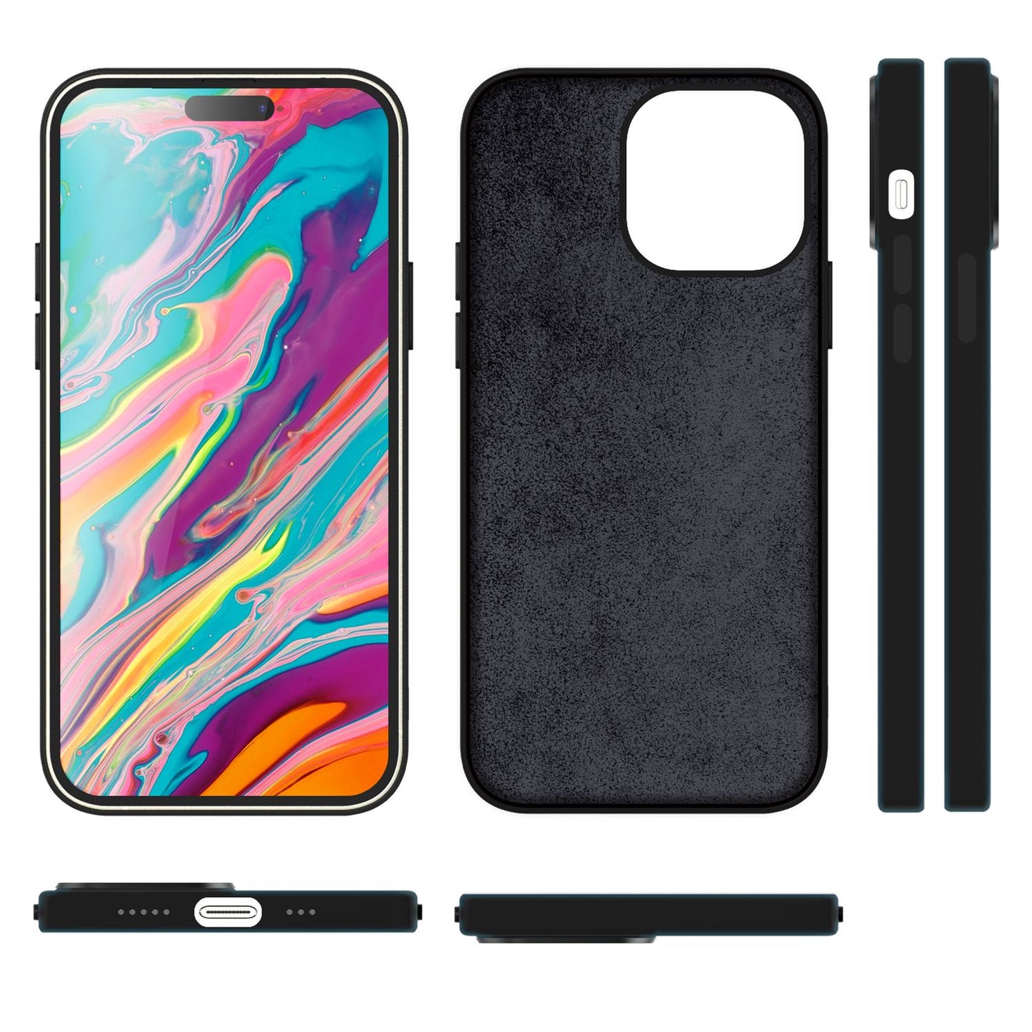 MagSafe hulstur fyrir iPhone 15 síma með fljótandi sílikoni, segulmagnað verndarhulstur