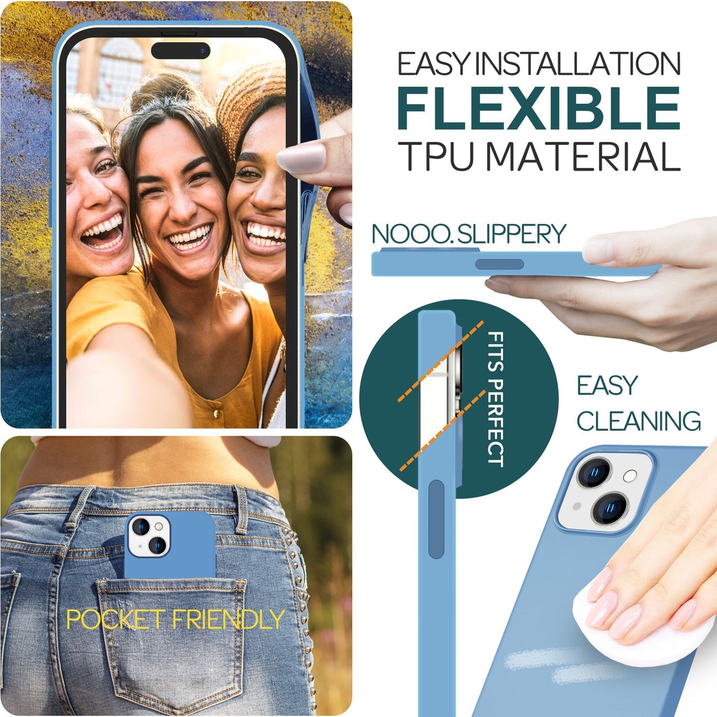 MagSafe hulstur fyrir iPhone 15 Plus fljótandi sílikon símahulstur segulmagnað hulstur