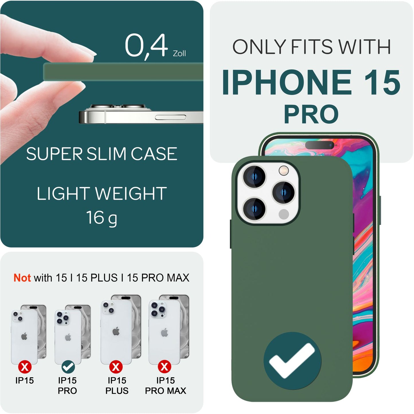 MagSafe hulstur fyrir iPhone 15 Pro með fljótandi sílikoni, segulmagnað hlífðarhulstur