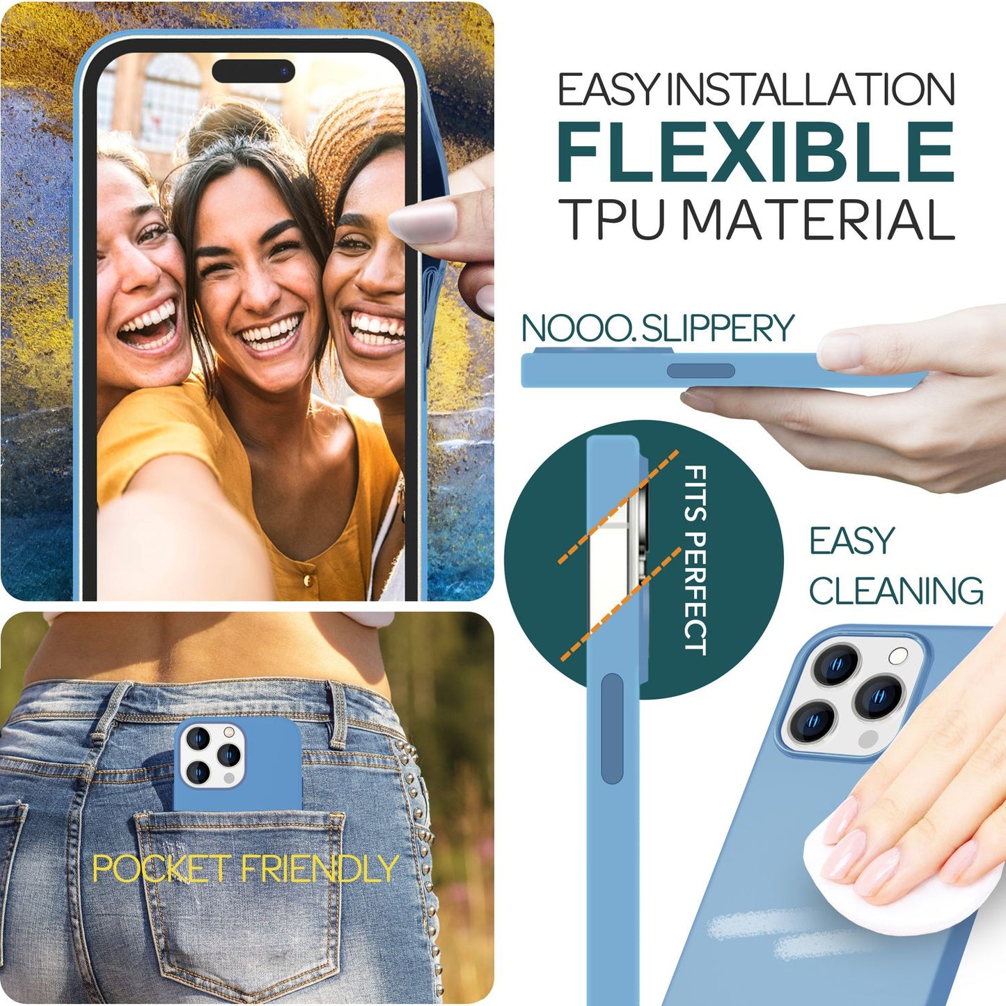 MagSafe hulstur fyrir iPhone 15 Pro með fljótandi sílikoni, segulmagnað hlífðarhulstur