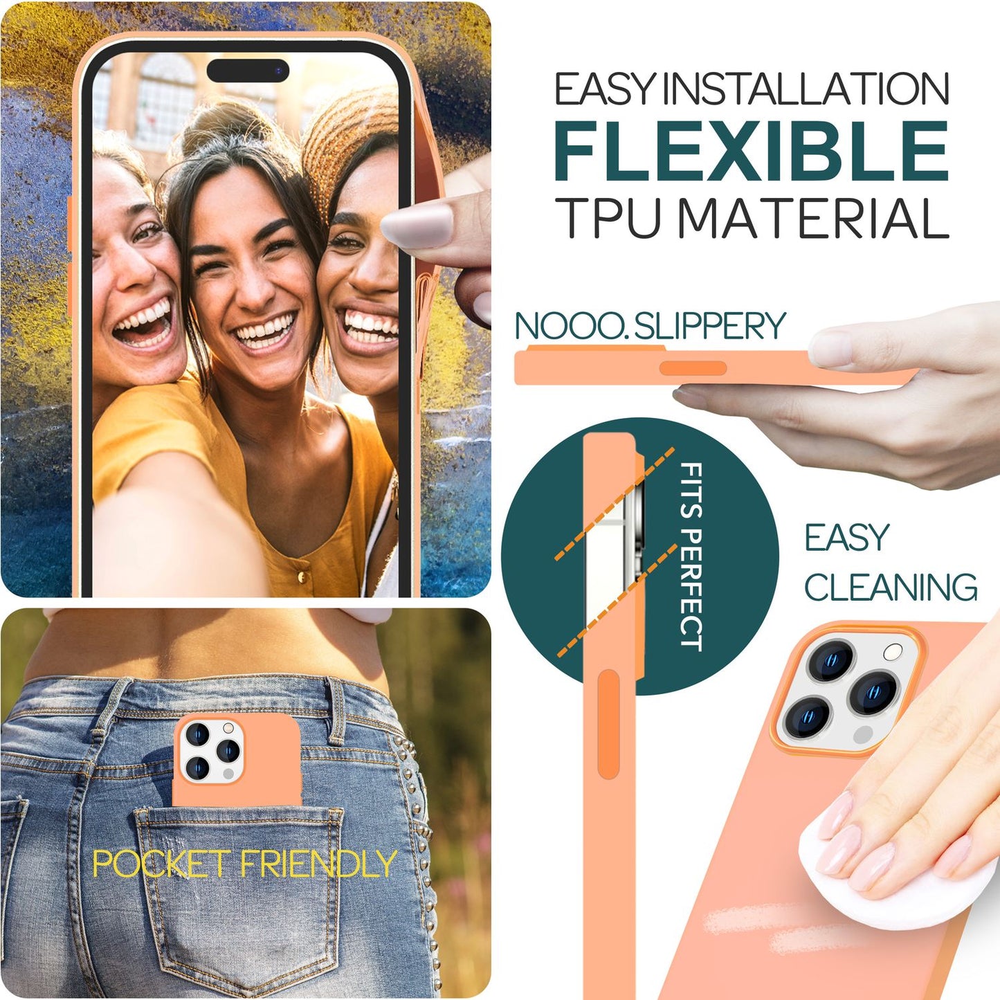 MagSafe hulstur fyrir iPhone 15 Pro með fljótandi sílikoni, segulmagnað hlífðarhulstur