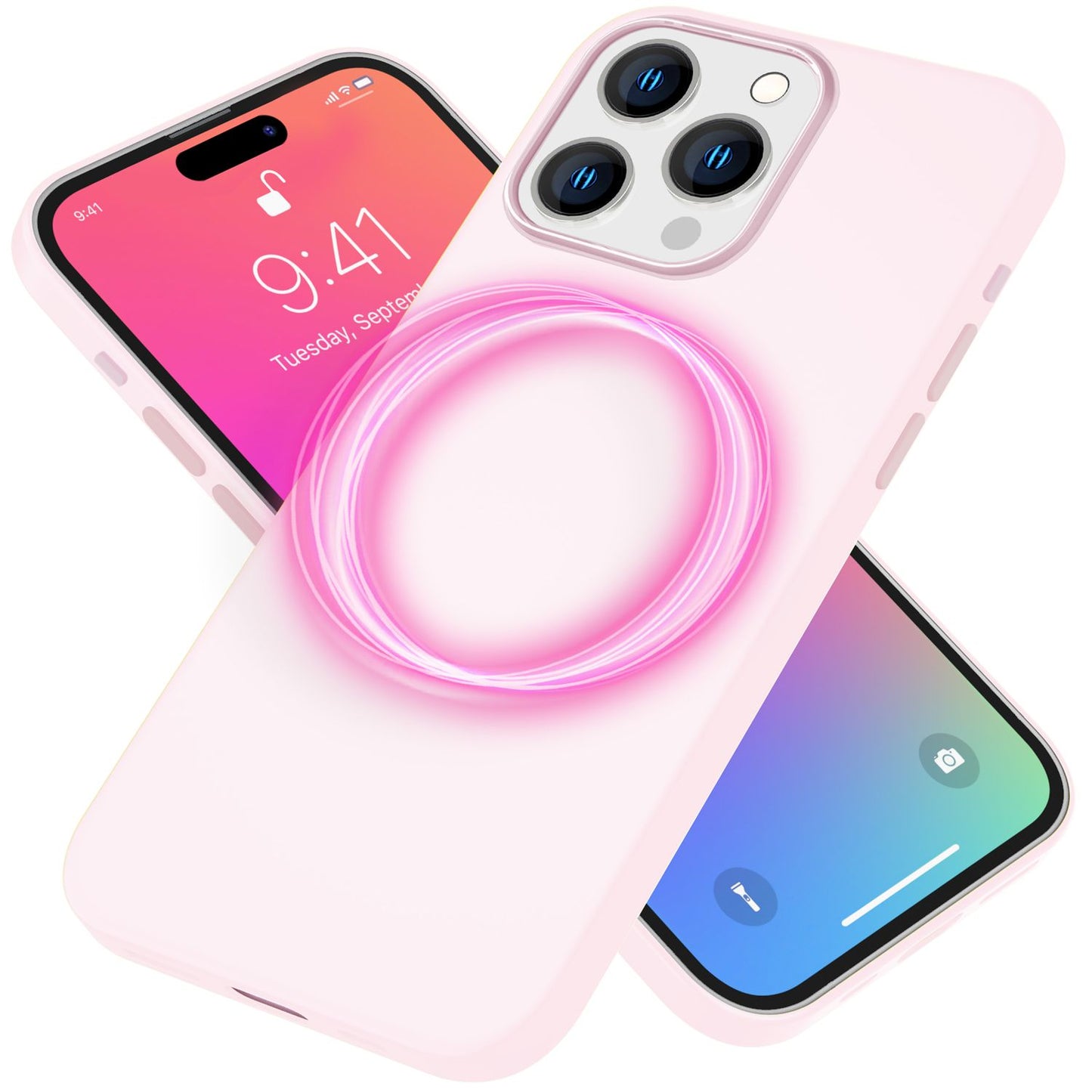 MagSafe hulstur fyrir iPhone 15 Pro Max, fljótandi sílikon símahulstur, segulmagnað hulstur með vernd