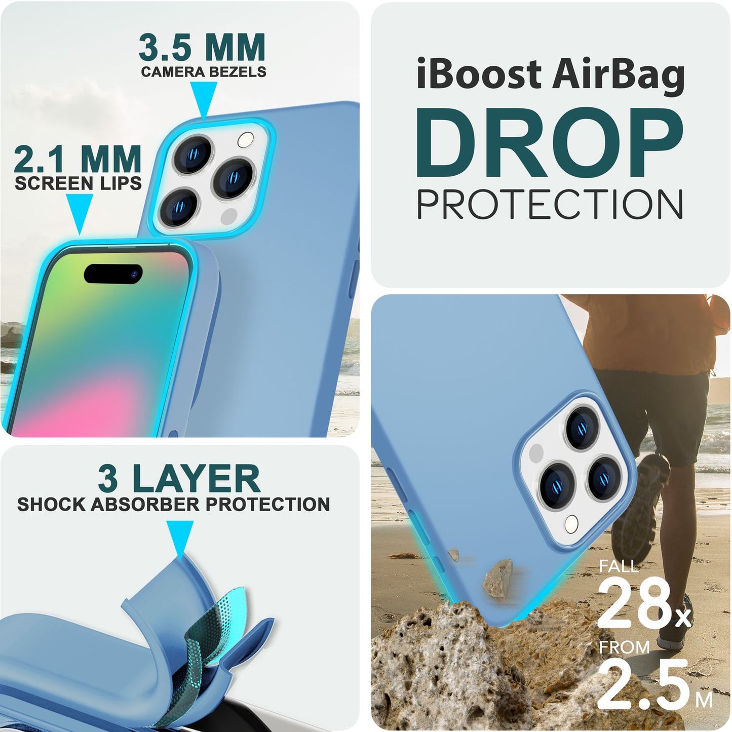 MagSafe hulstur fyrir iPhone 15 Pro Max, fljótandi sílikon símahulstur, segulmagnað hulstur með vernd