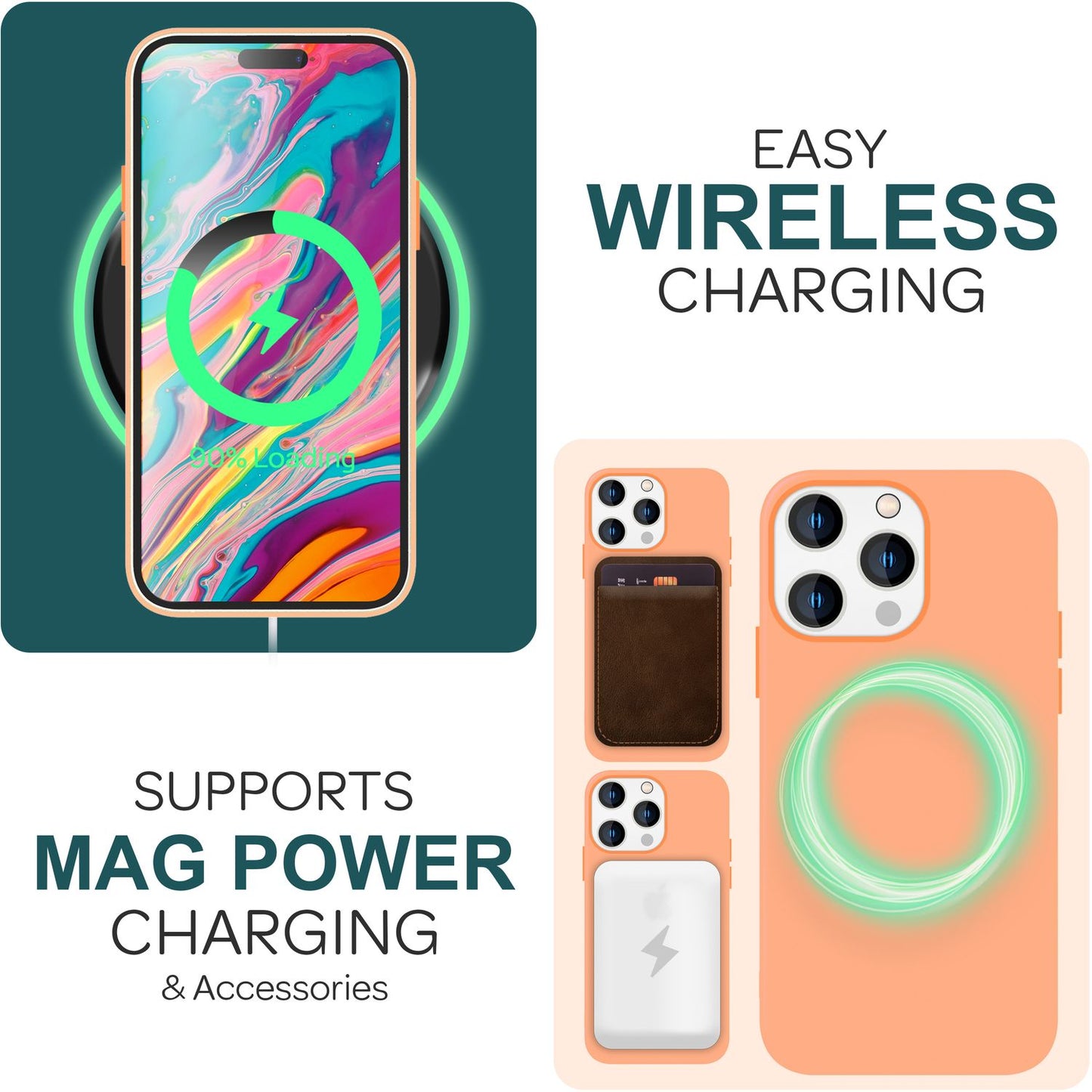 MagSafe hulstur fyrir iPhone 15 Pro Max, fljótandi sílikon símahulstur, segulmagnað hulstur með vernd