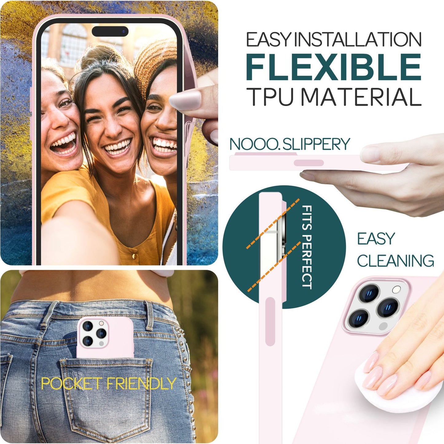 MagSafe hulstur fyrir iPhone 15 Pro Max, fljótandi sílikon símahulstur, segulmagnað hulstur með vernd