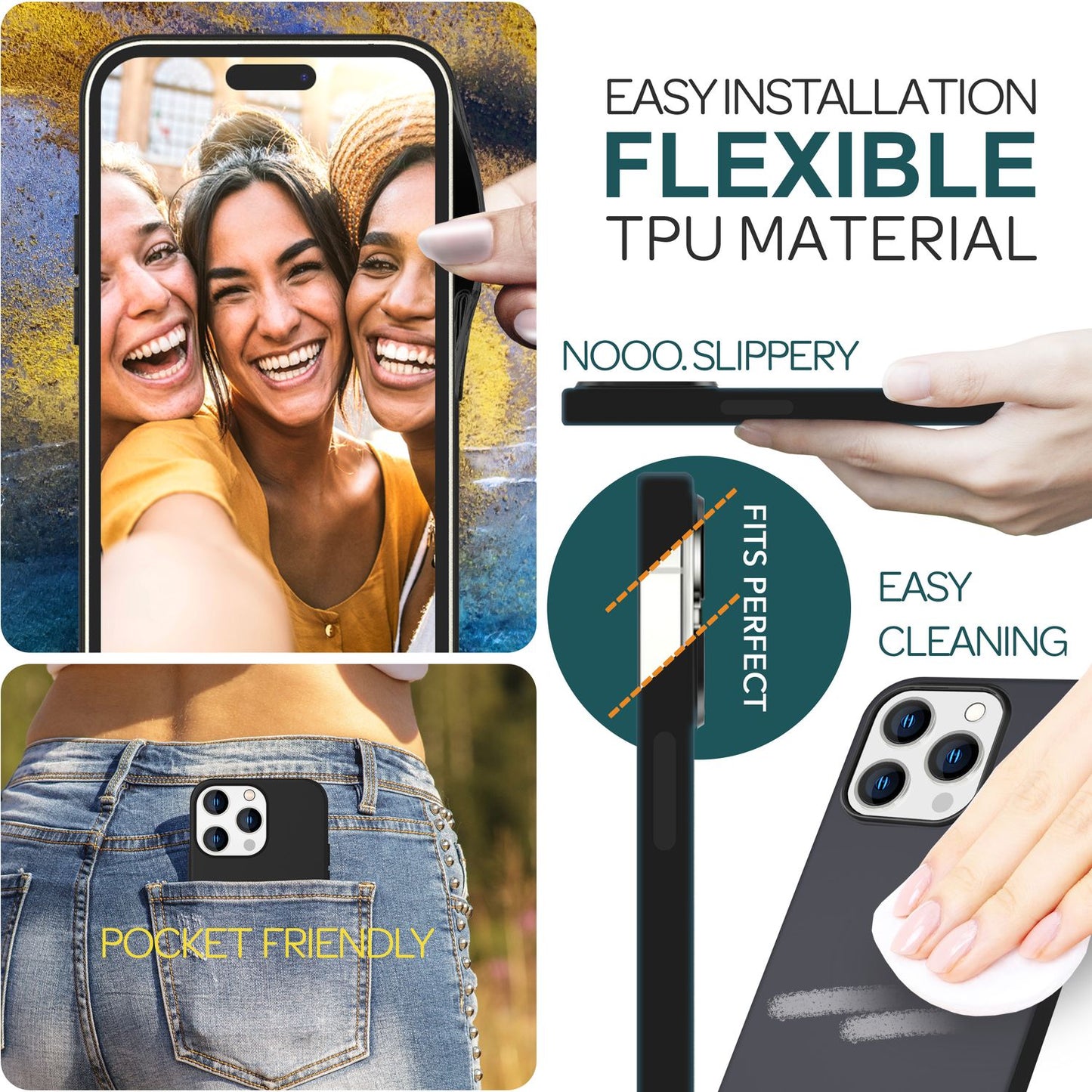 MagSafe hulstur fyrir iPhone 15 Pro Max, fljótandi sílikon símahulstur, segulmagnað hulstur með vernd