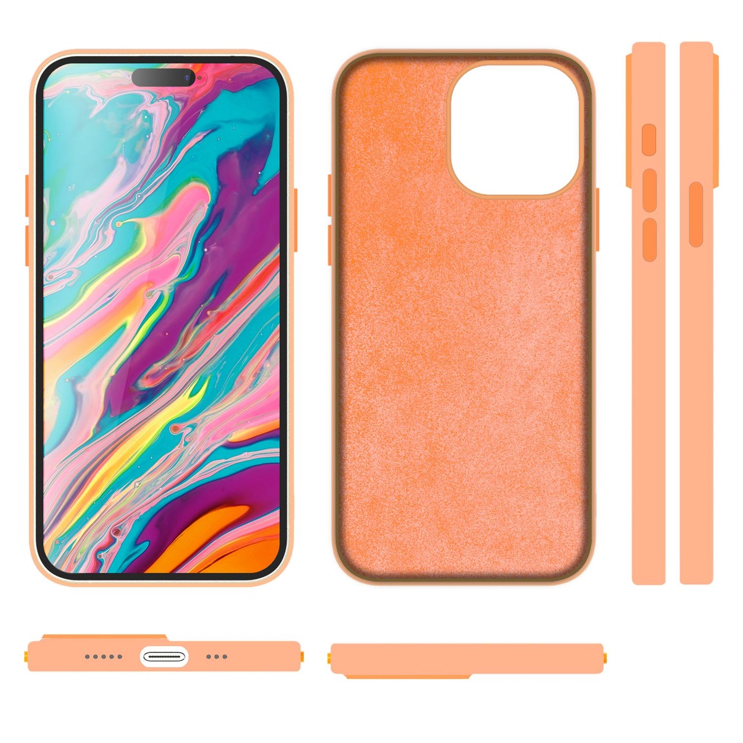 MagSafe hulstur fyrir iPhone 15 Pro Max, fljótandi sílikon símahulstur, segulmagnað hulstur með vernd