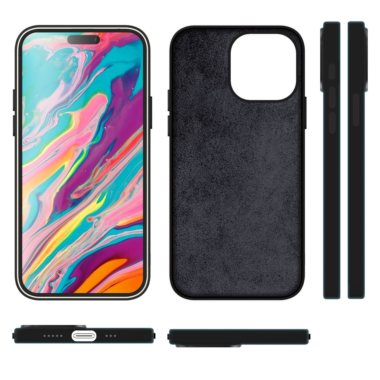 MagSafe hulstur fyrir iPhone 15 Pro Max, fljótandi sílikon símahulstur, segulmagnað hulstur með vernd