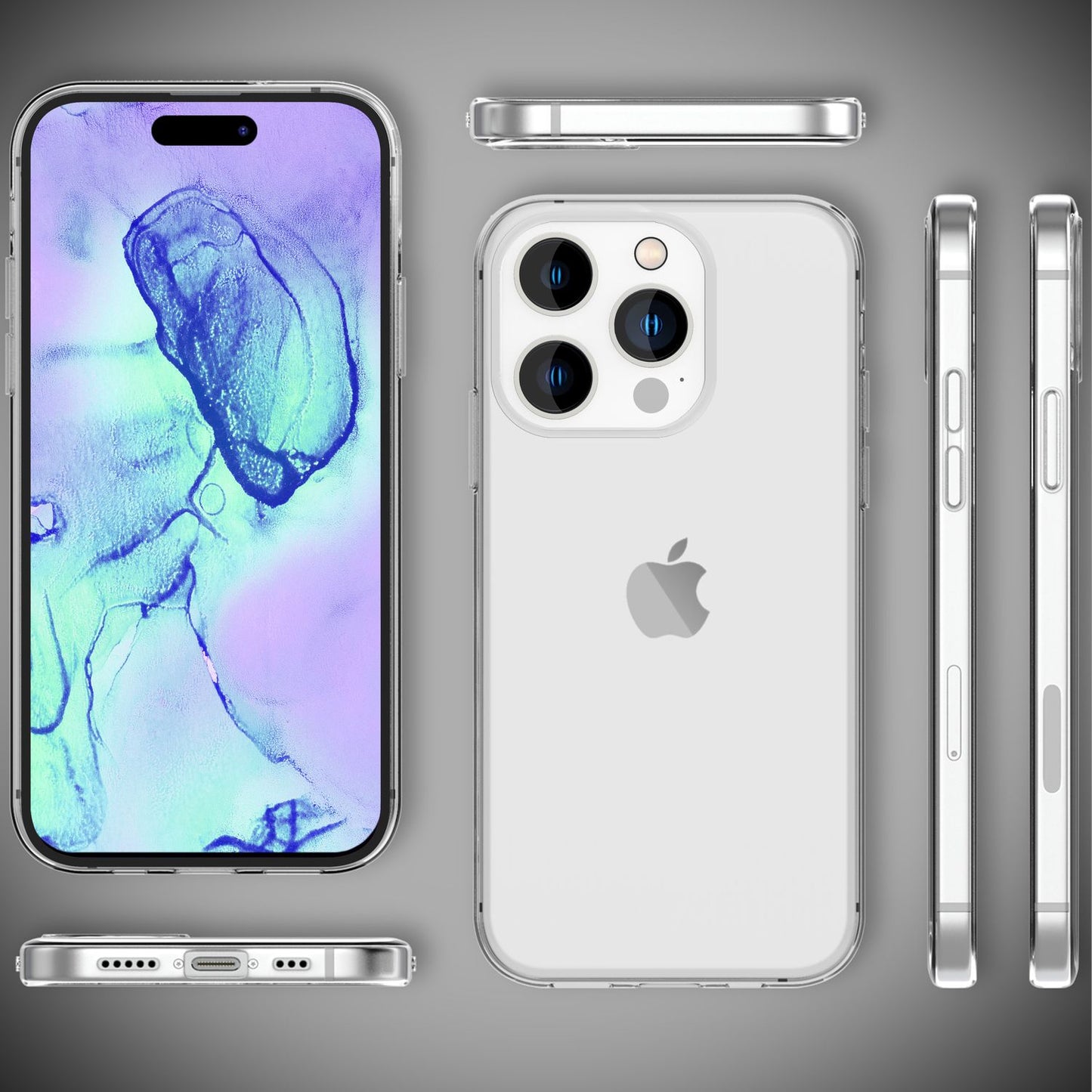 360° Case for iPhone 15 Pro Max Clear Full Cover Phone Case Protective Bag Case