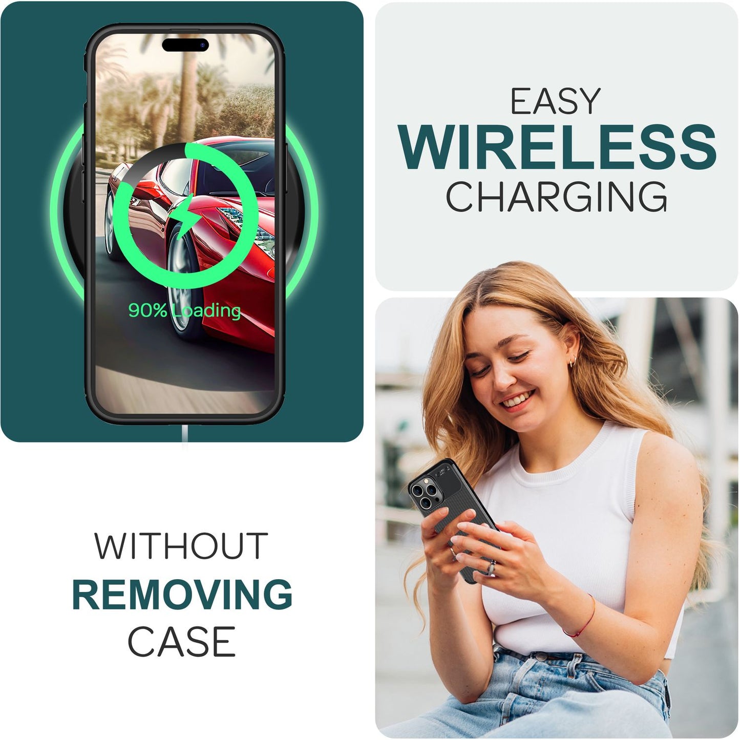 Hülle für iPhone 15 Pro Carbon Optik Cover Silikon Handyhülle Case Schutz Tasche