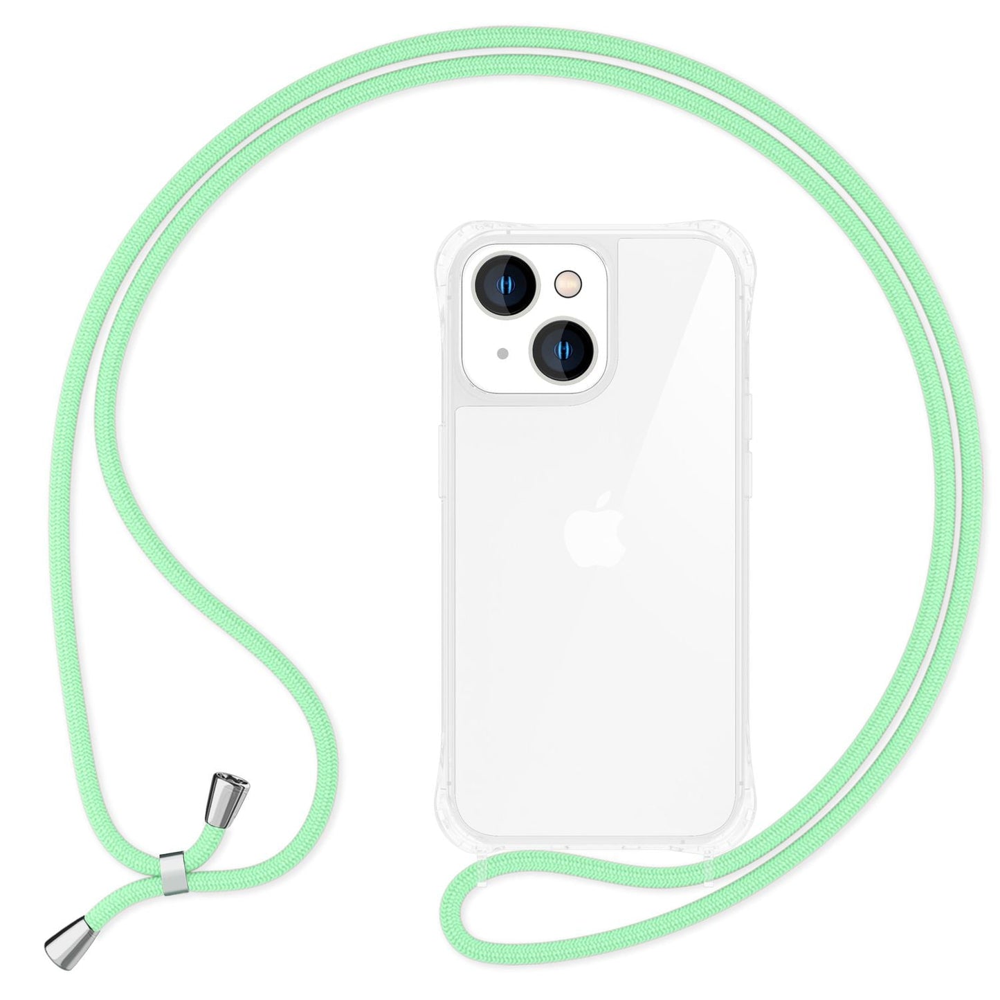 Hulstur með ól fyrir iPhone 15 Plus, símahulstur, crossbody símahulstur með keðju og snúru