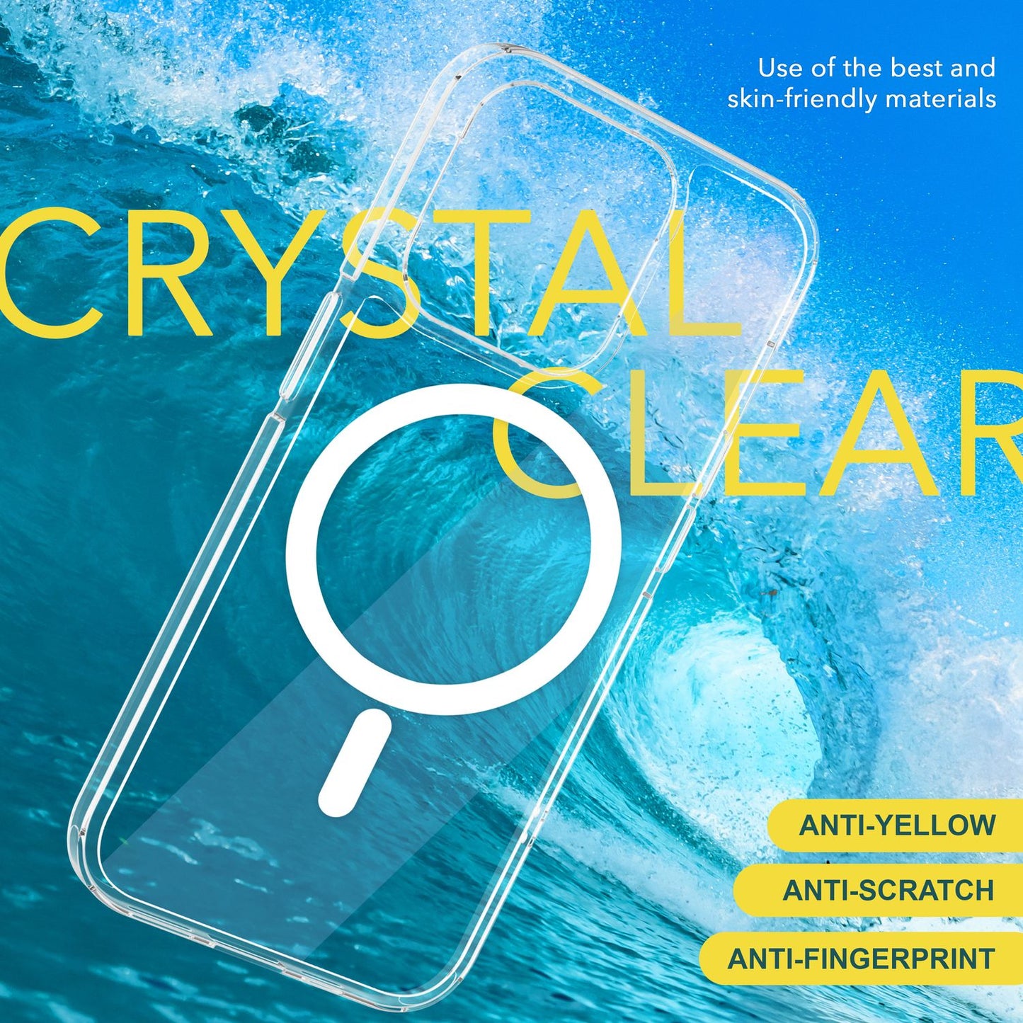 MagSafe Hülle Klar für iPhone 15 Pro Max Clear Hard Case Handyhülle Schutz Cover