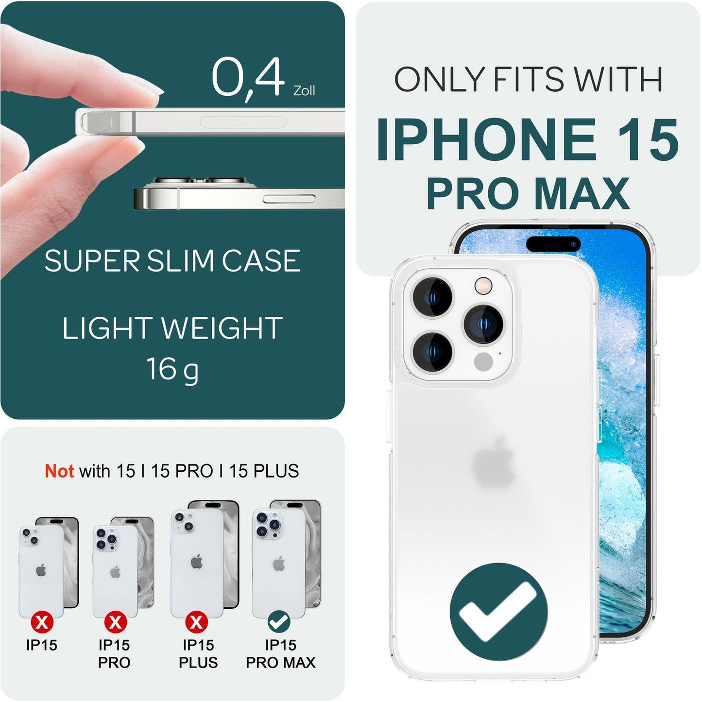 Matt hulstur fyrir iPhone 15 Pro Max, hörð og matt símahulstur, verndarhulstur