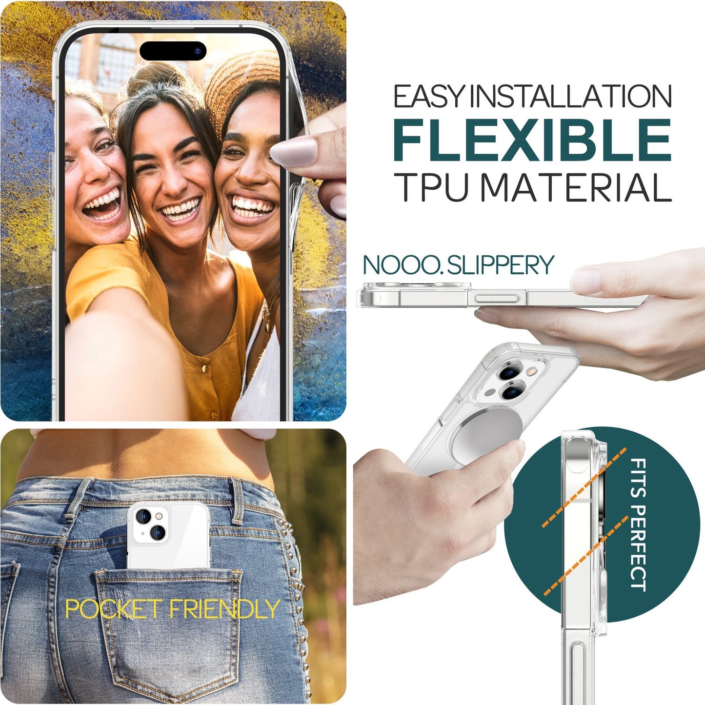 MagSafe Matte Case for iPhone 15, Frosted Magnetic Phone Case, Protective Bag